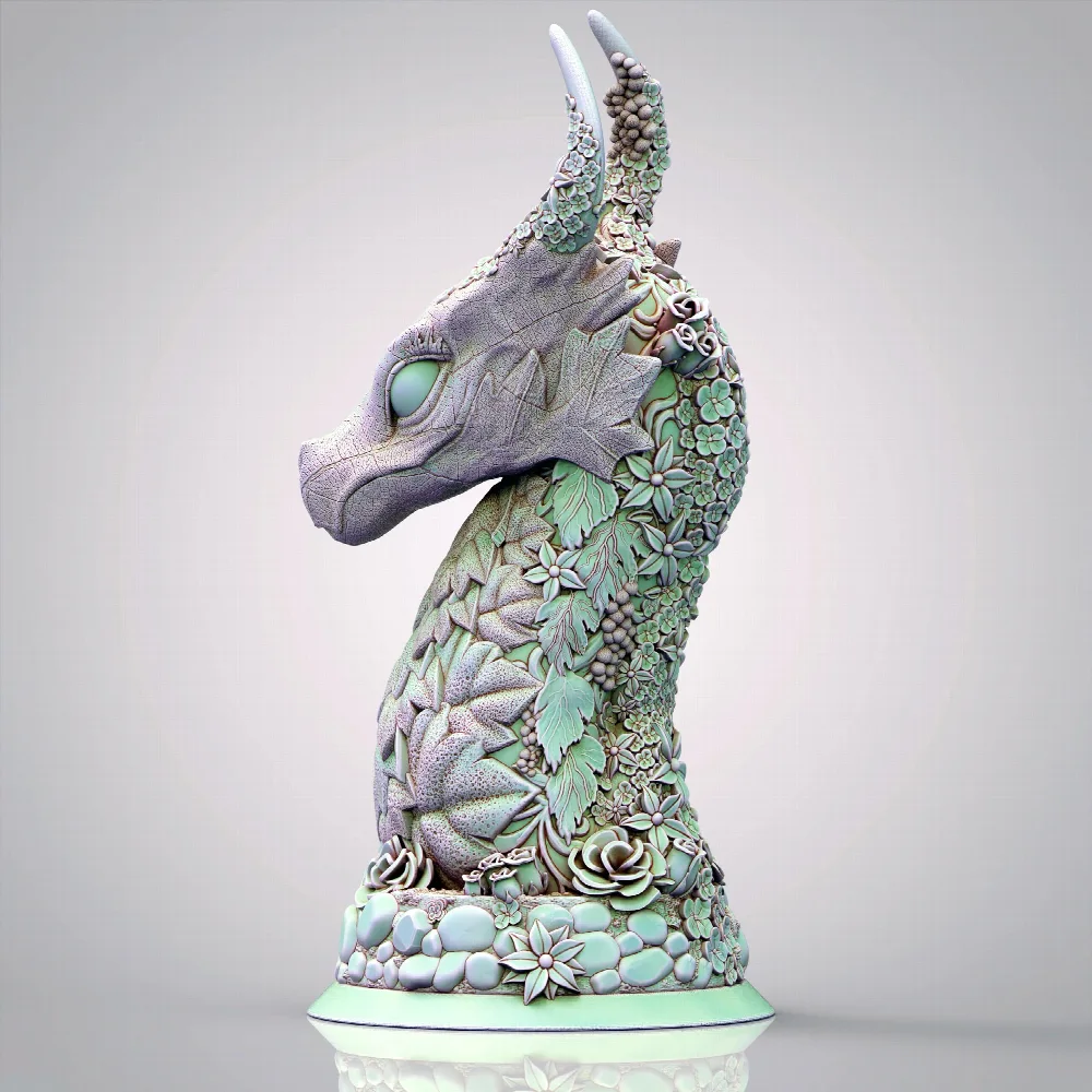 Floral Dragon Bust