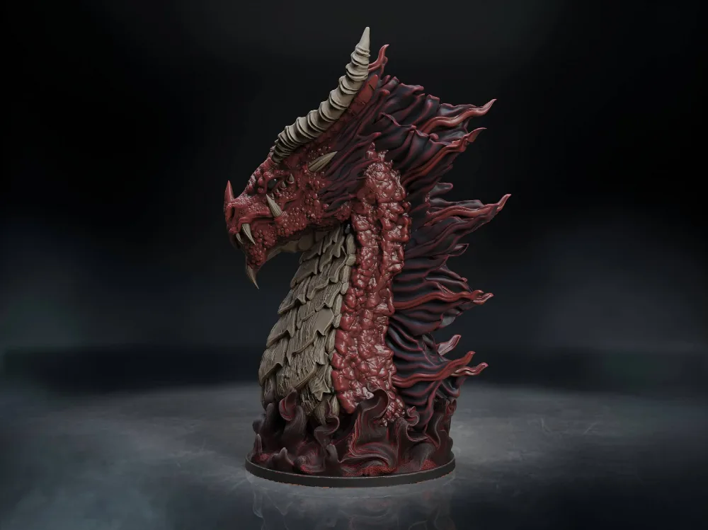 Elder Red Dragon Bust