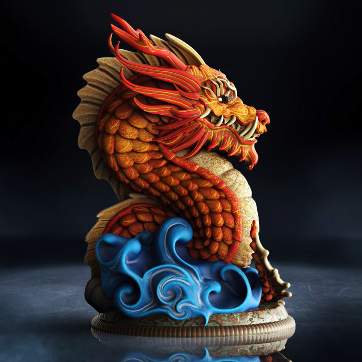 Chinese Dragon Bust (Pre-Supported)