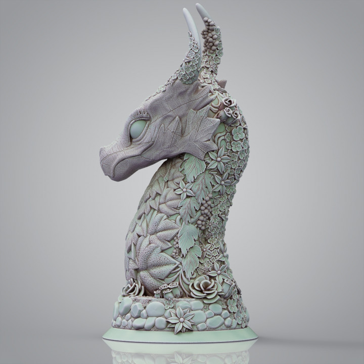 Floral Dragon bust (Pre-Supported)