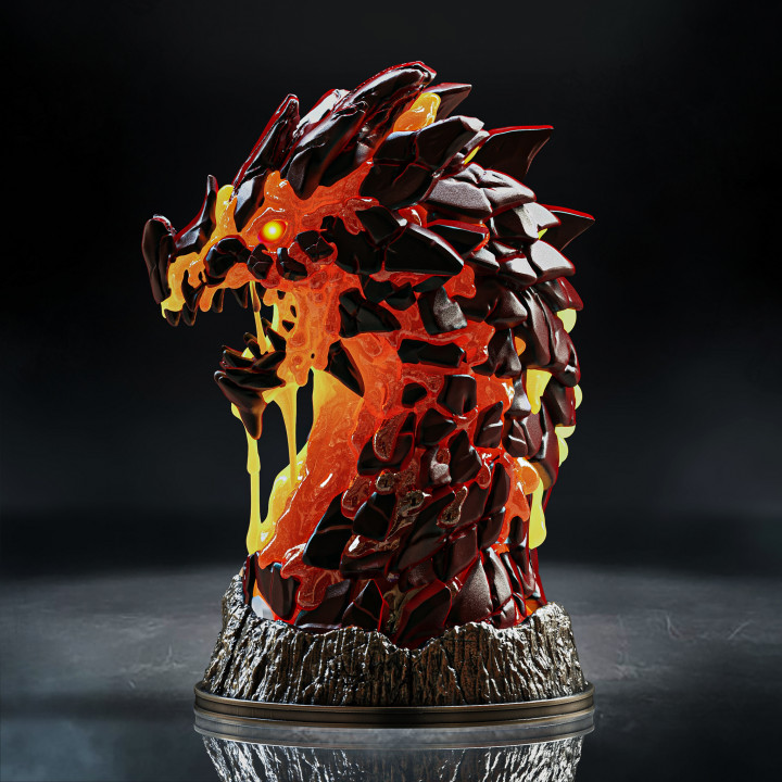 Magma Dragon bust (Pre-Supported)