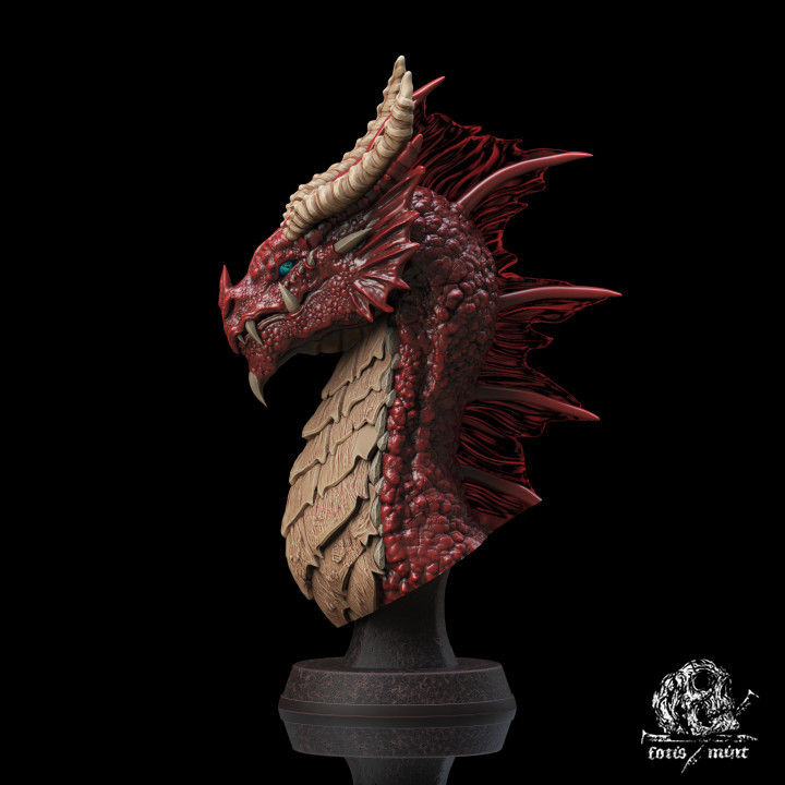 Red Dragon Bust (Pre-Supported)