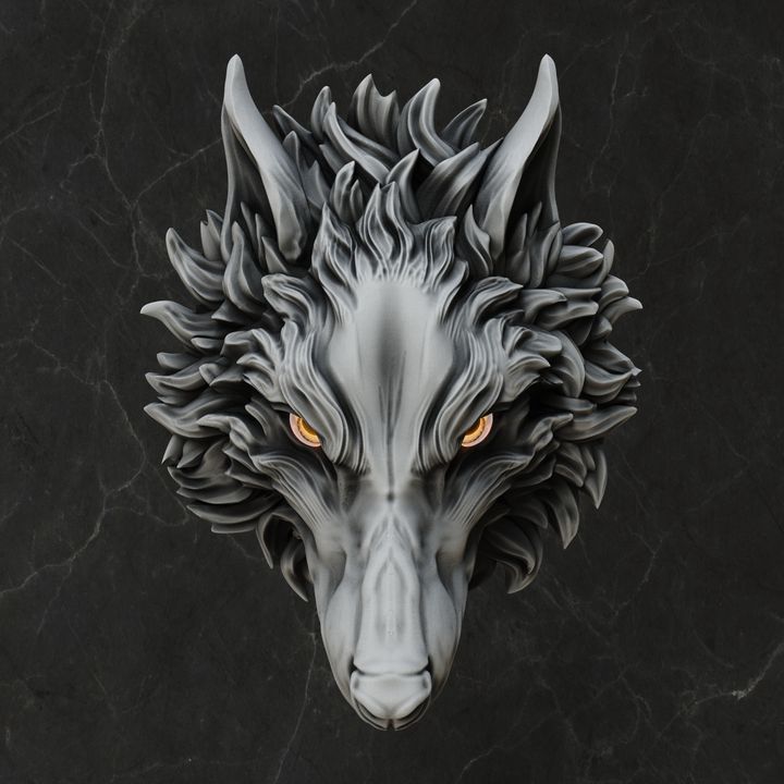 Wolf Head - Wall Decoration (Pre-Supported)