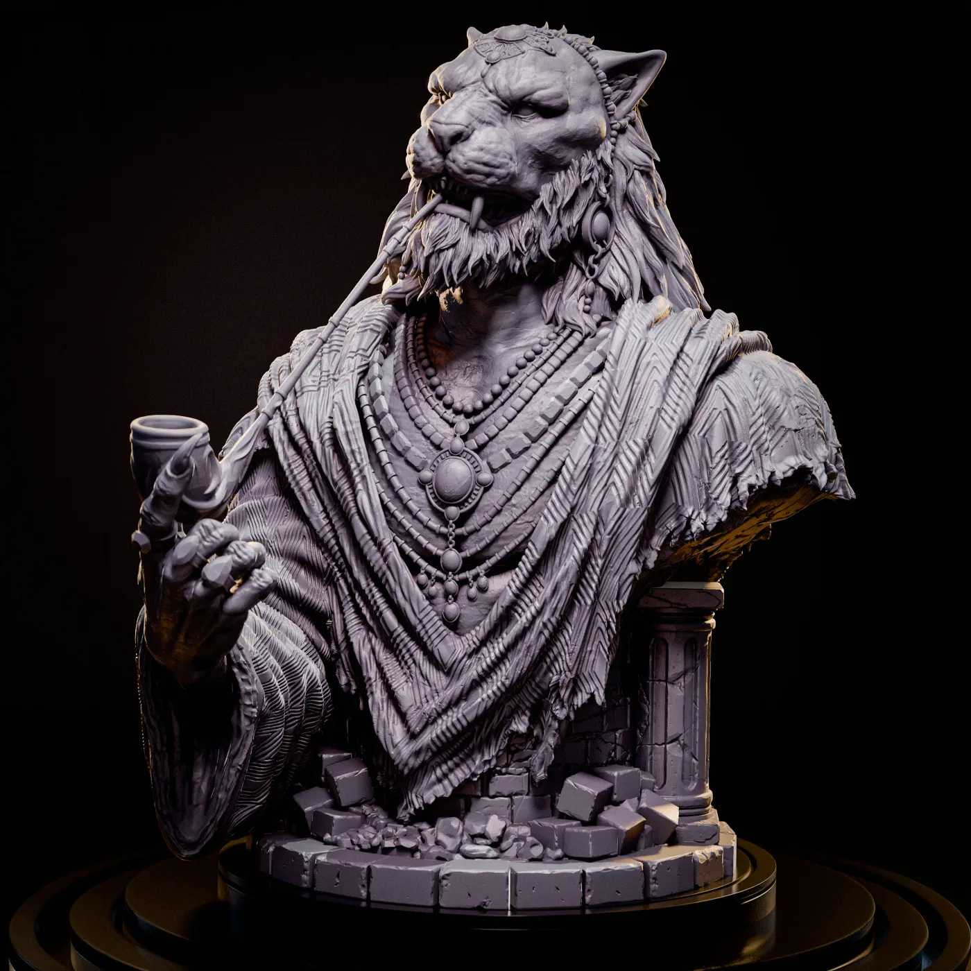 Rakshasa bust, the digital sculpt