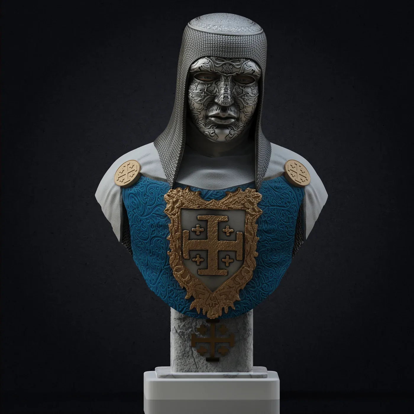 King Baldwin IV bust, the digital sculpt