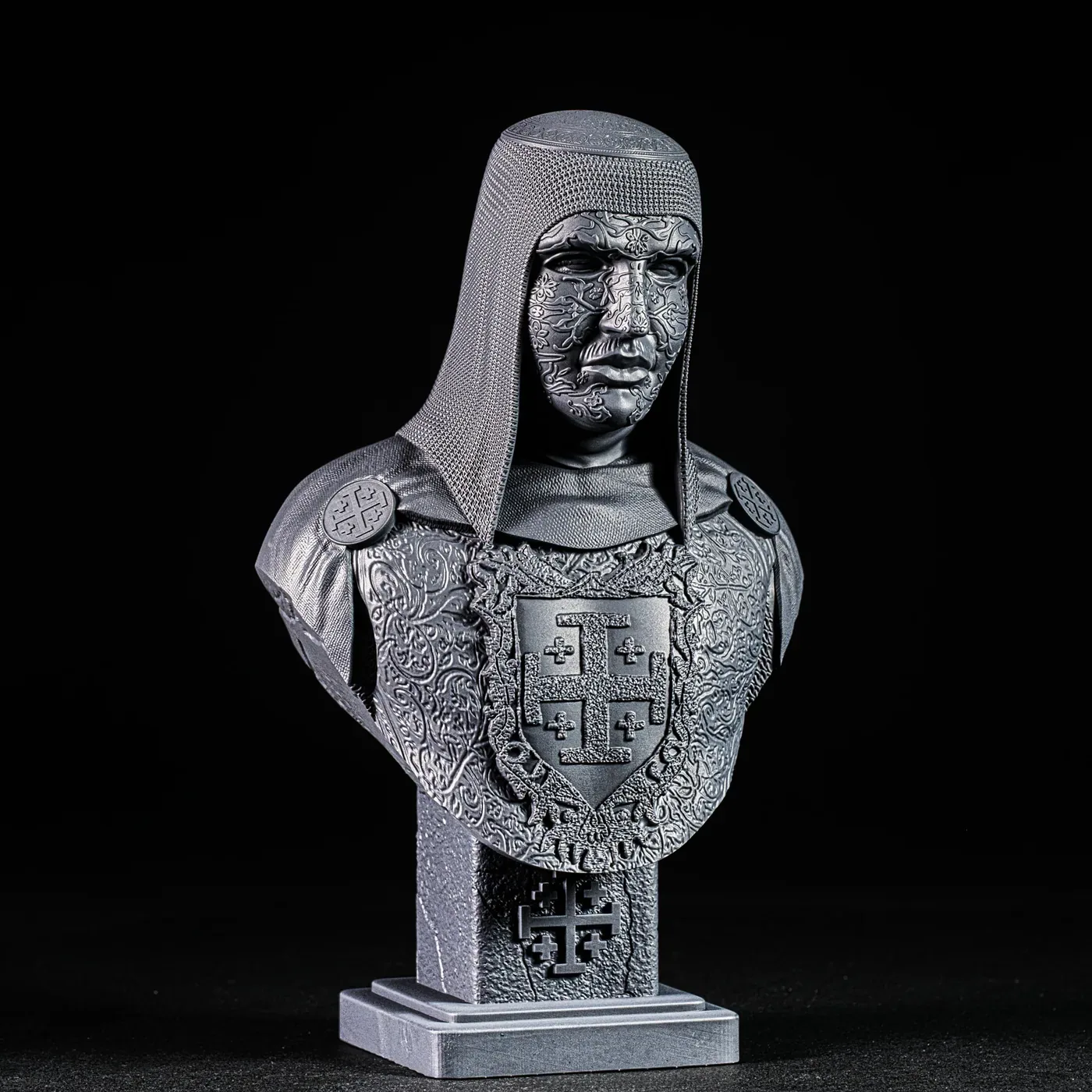 King Baldwin IV bust, printed in resin