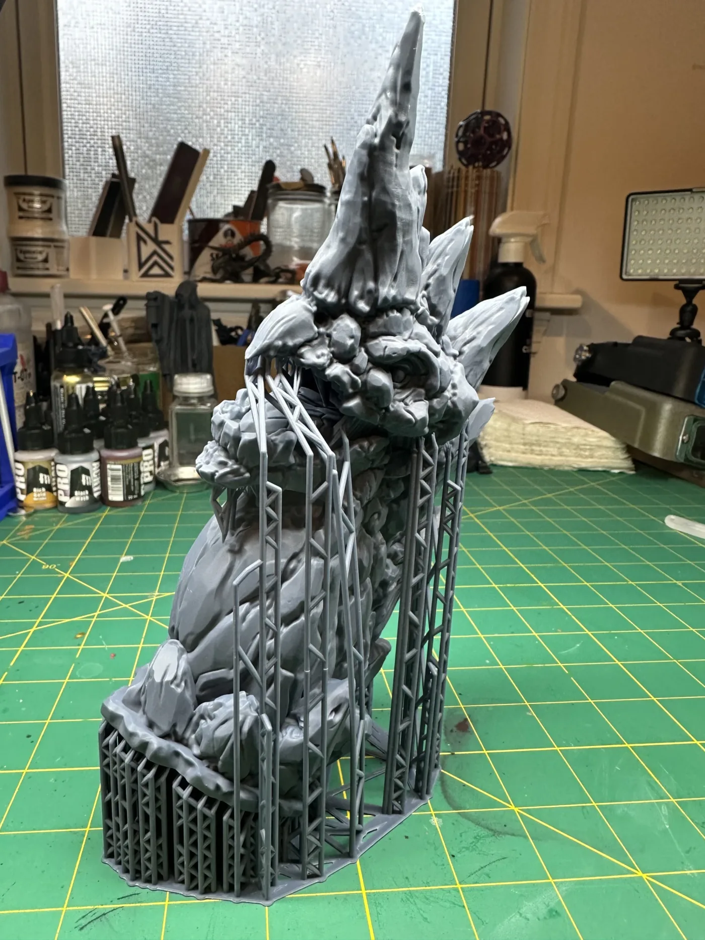 Stone Dragon bust, straight off the plate