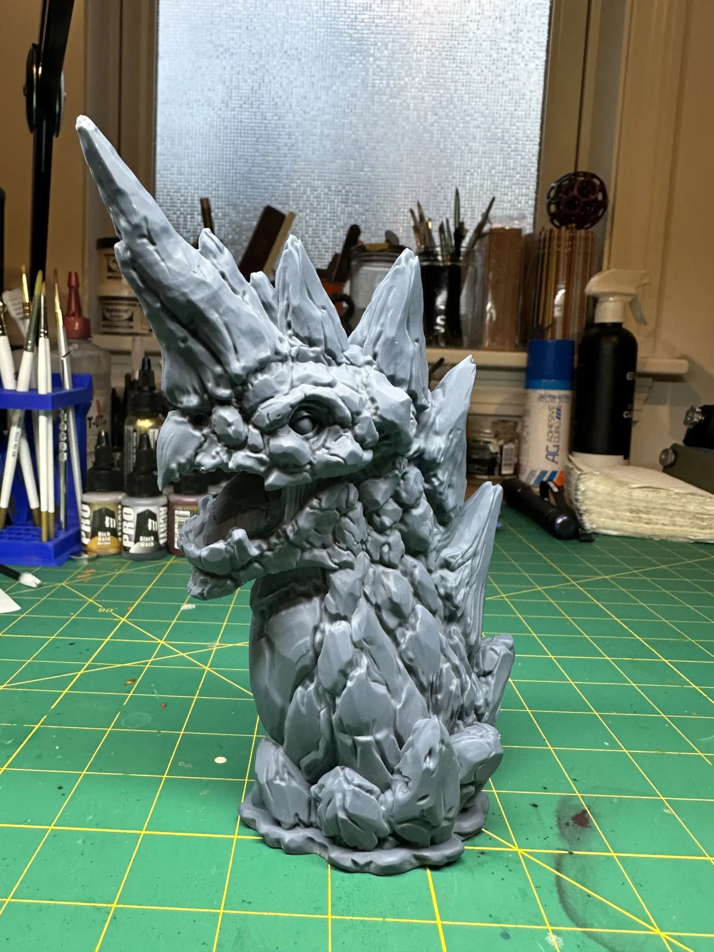Stone Dragon bust, the finished test print