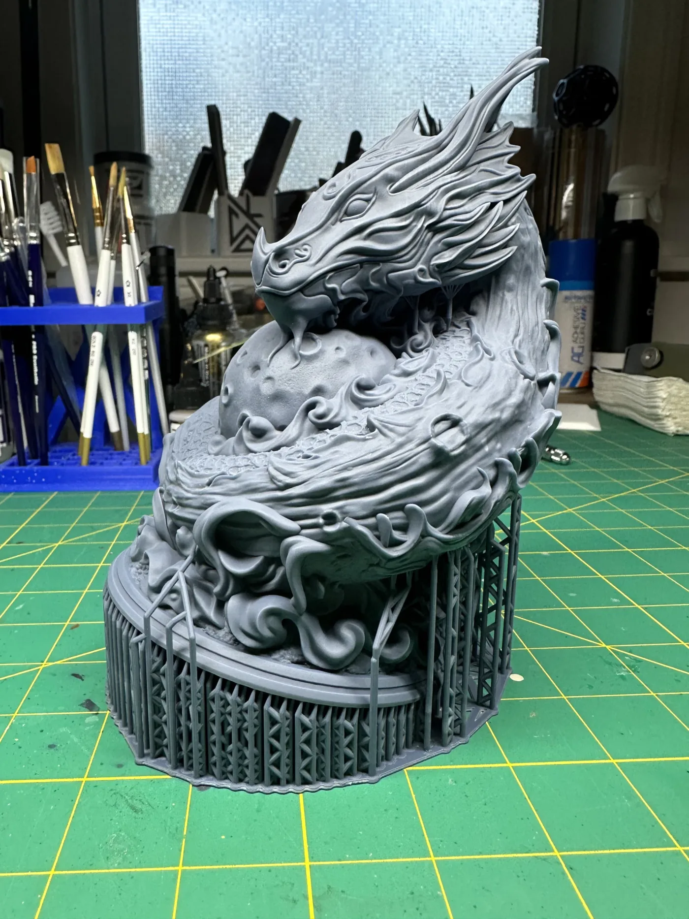 Moon Dragon bust, straight off the plate