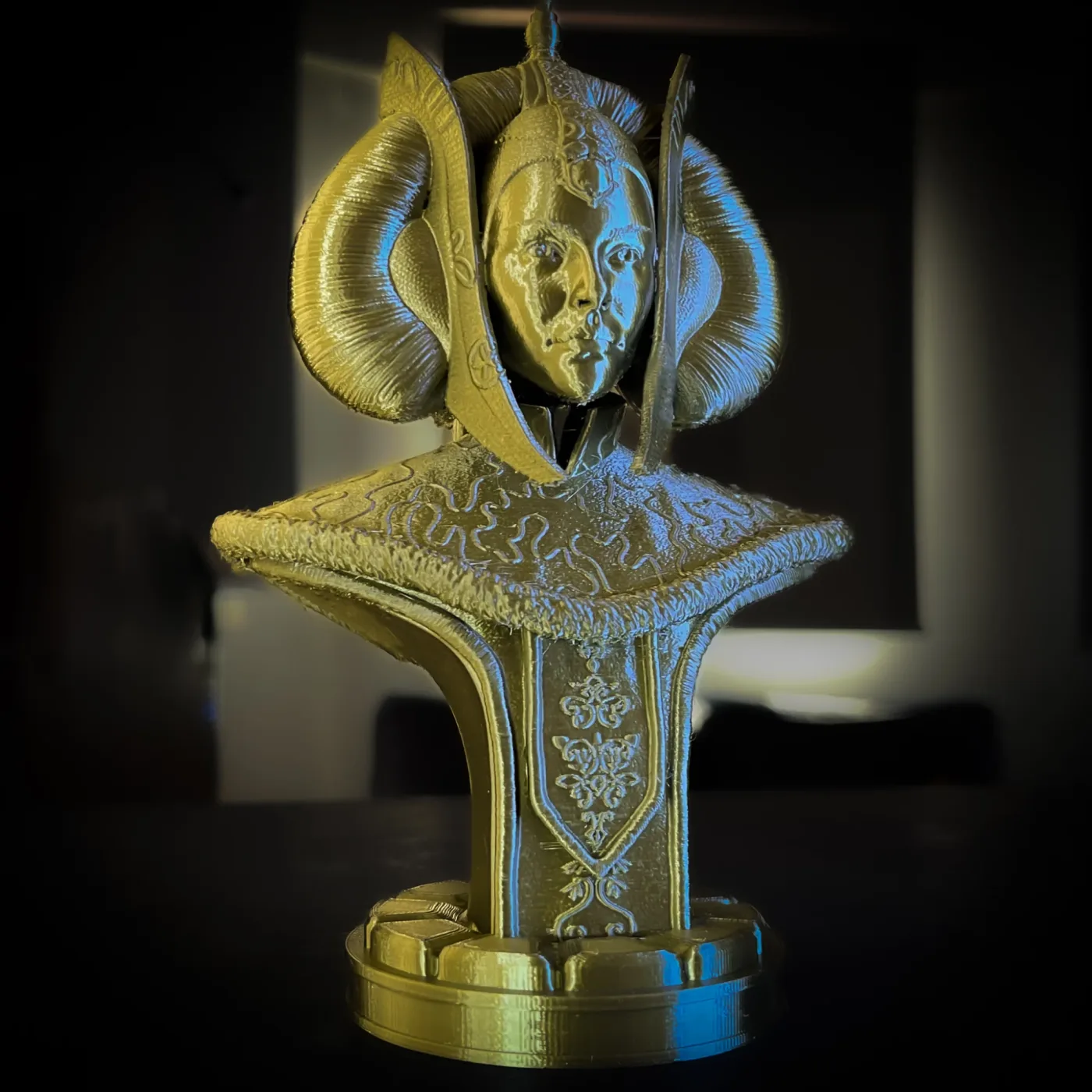 Queen Amidala bust, printed in resin