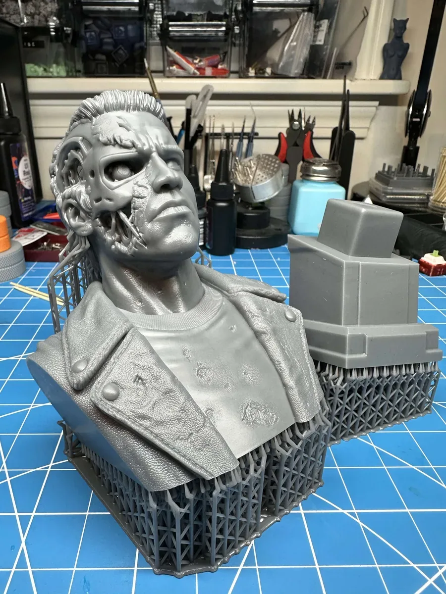 Terminator bust, straight off the plate
