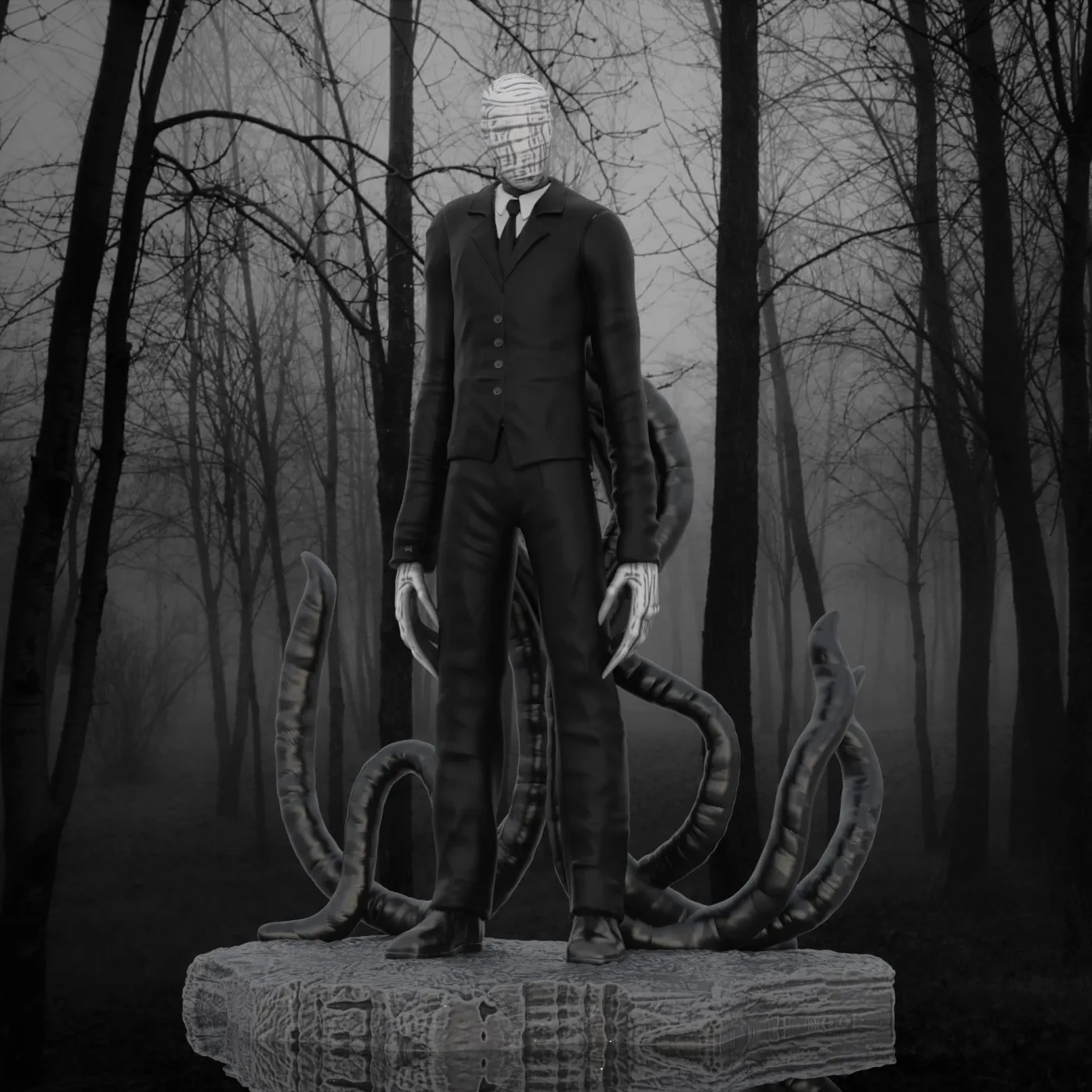 Slenderman, the digital sculpt