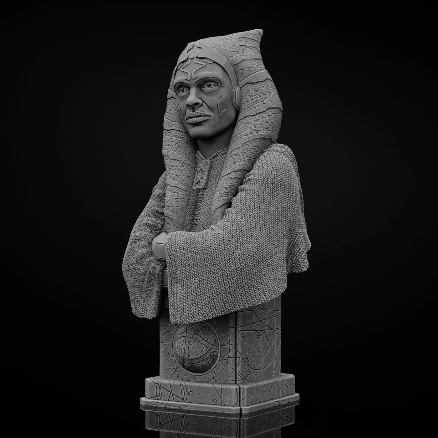 Ahsoka bust, the digital sculpt