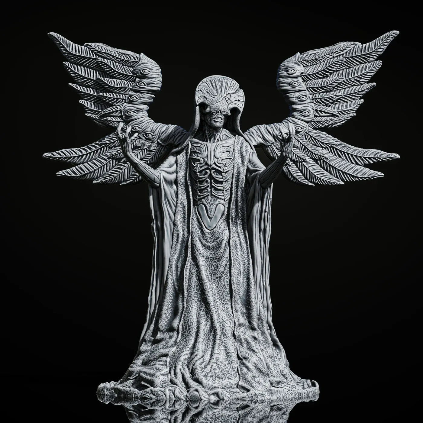 Angel of Death figure, the digital sculpt