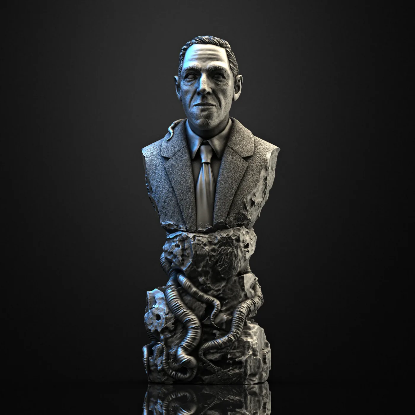 H.P. Lovecraft bust, the digital sculpt