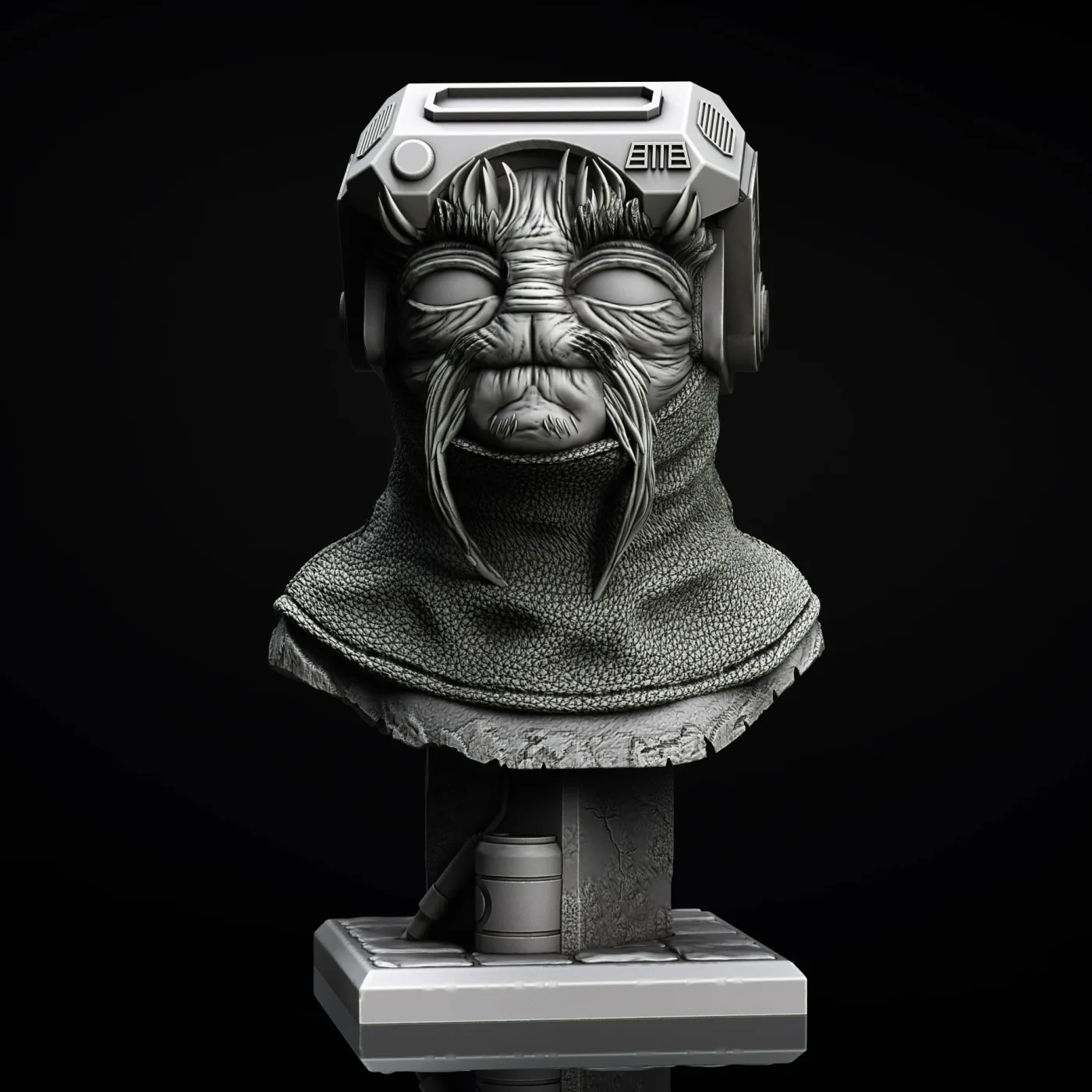 Babu Frik bust, the digital sculpt