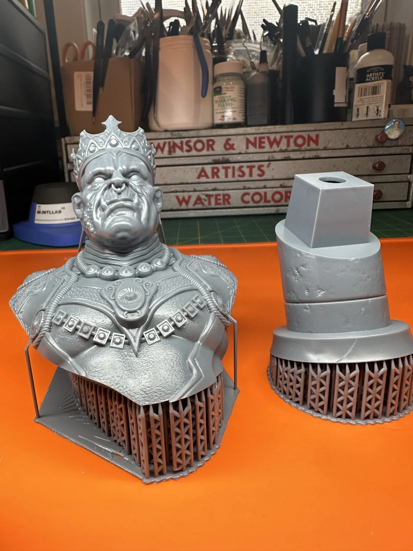 Mammon bust, straight off the plate