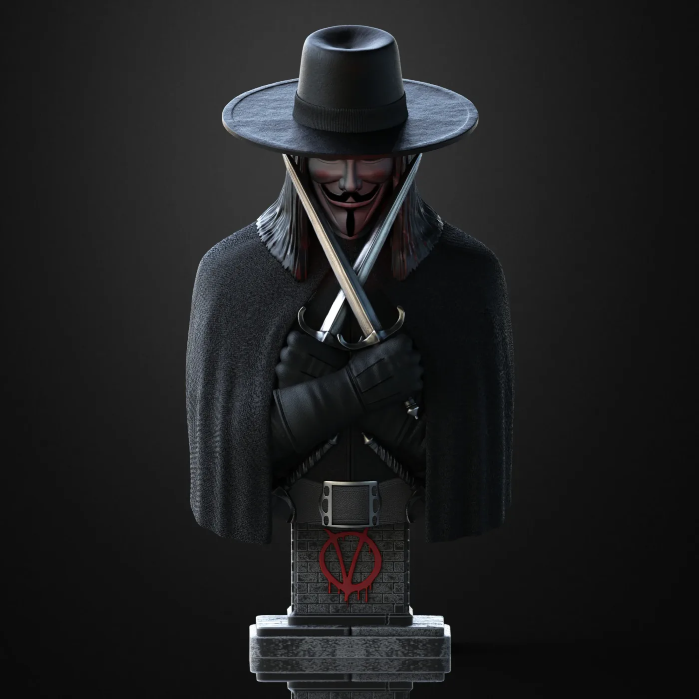 V Bust, the digital sculpt