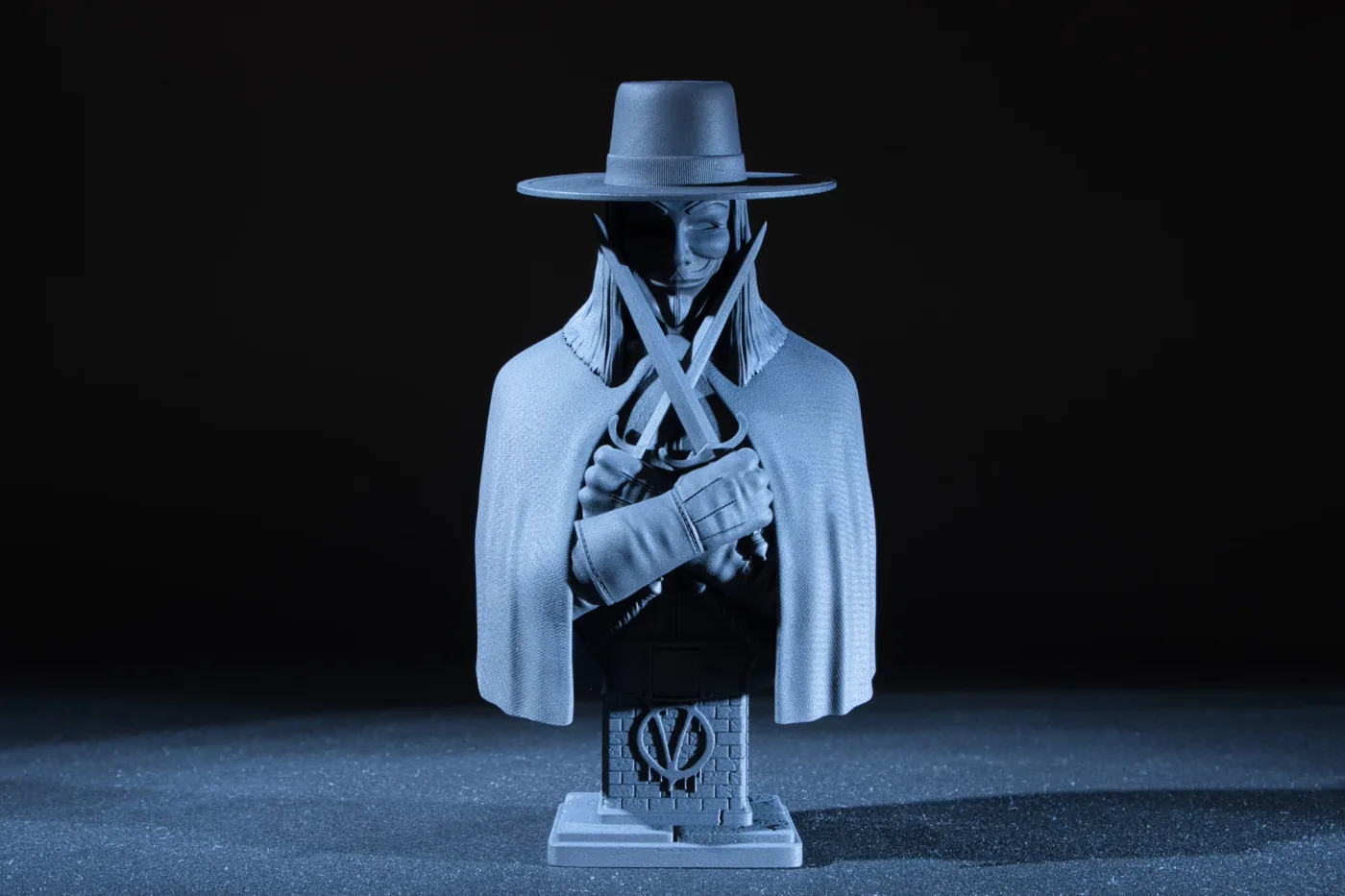 V Bust, printed in resin