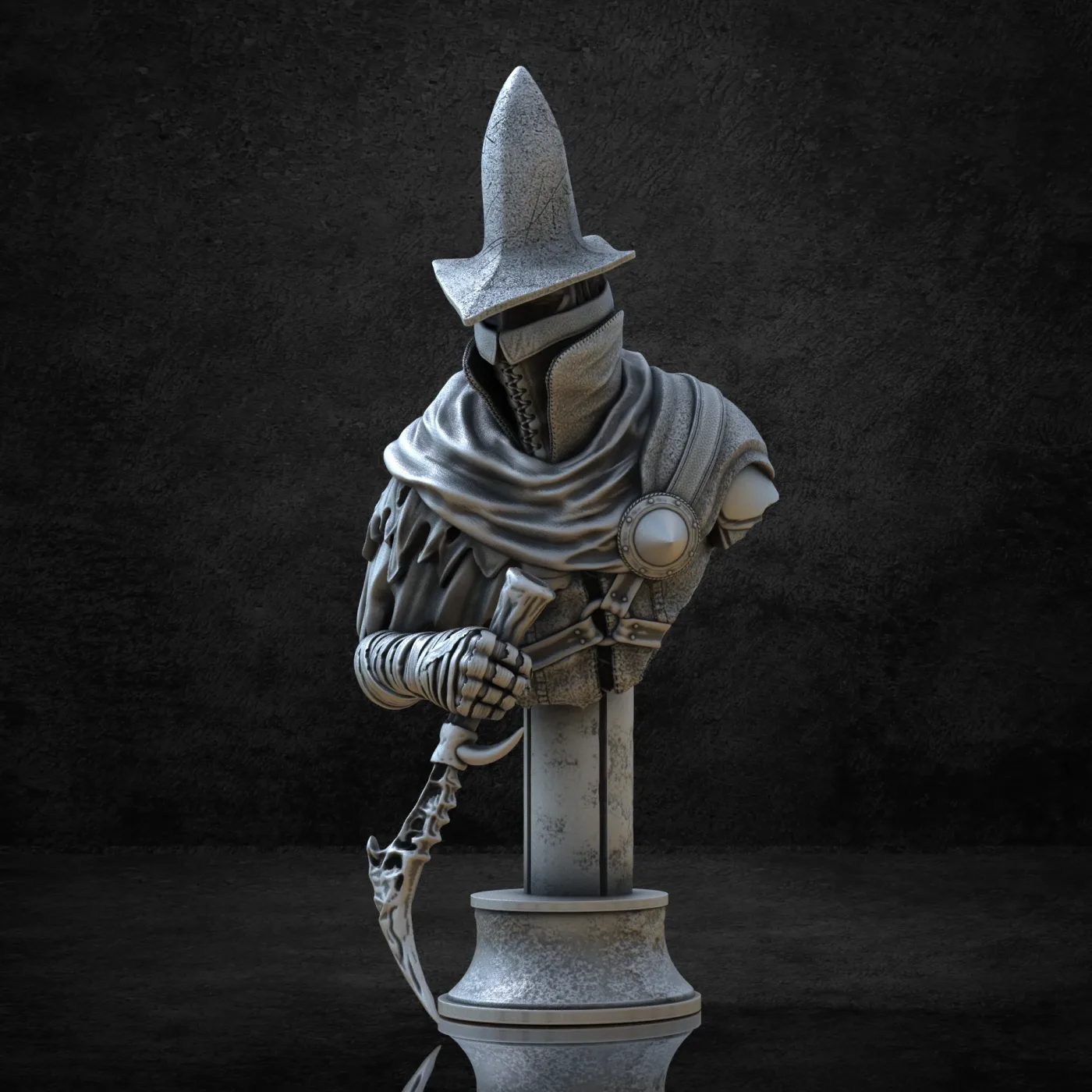 Abyss Watcher Bust, the digital sculpt