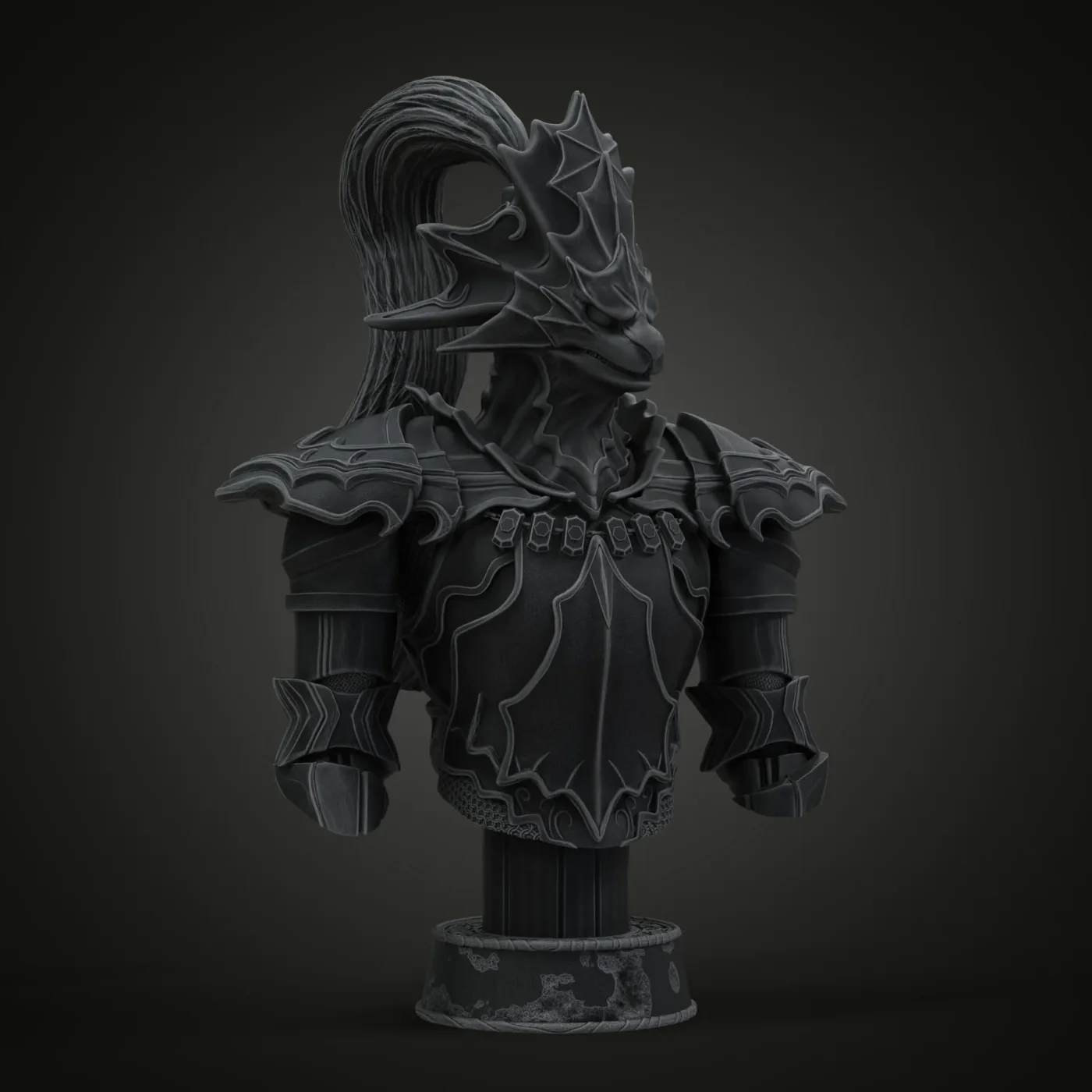 Dragon Slayer Ornstein Bust, the digital sculpt