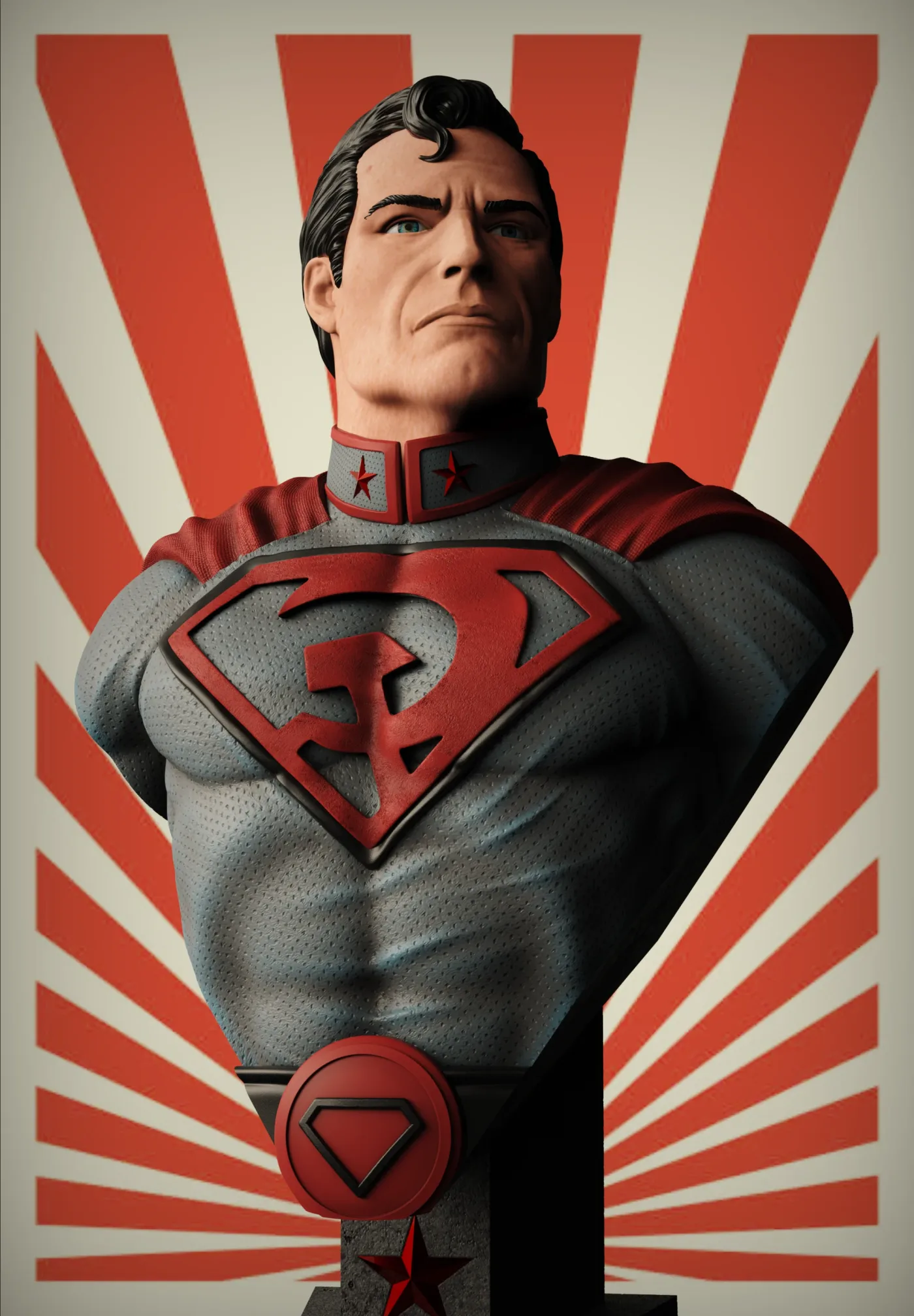 Red Son bust, the digital sculpt