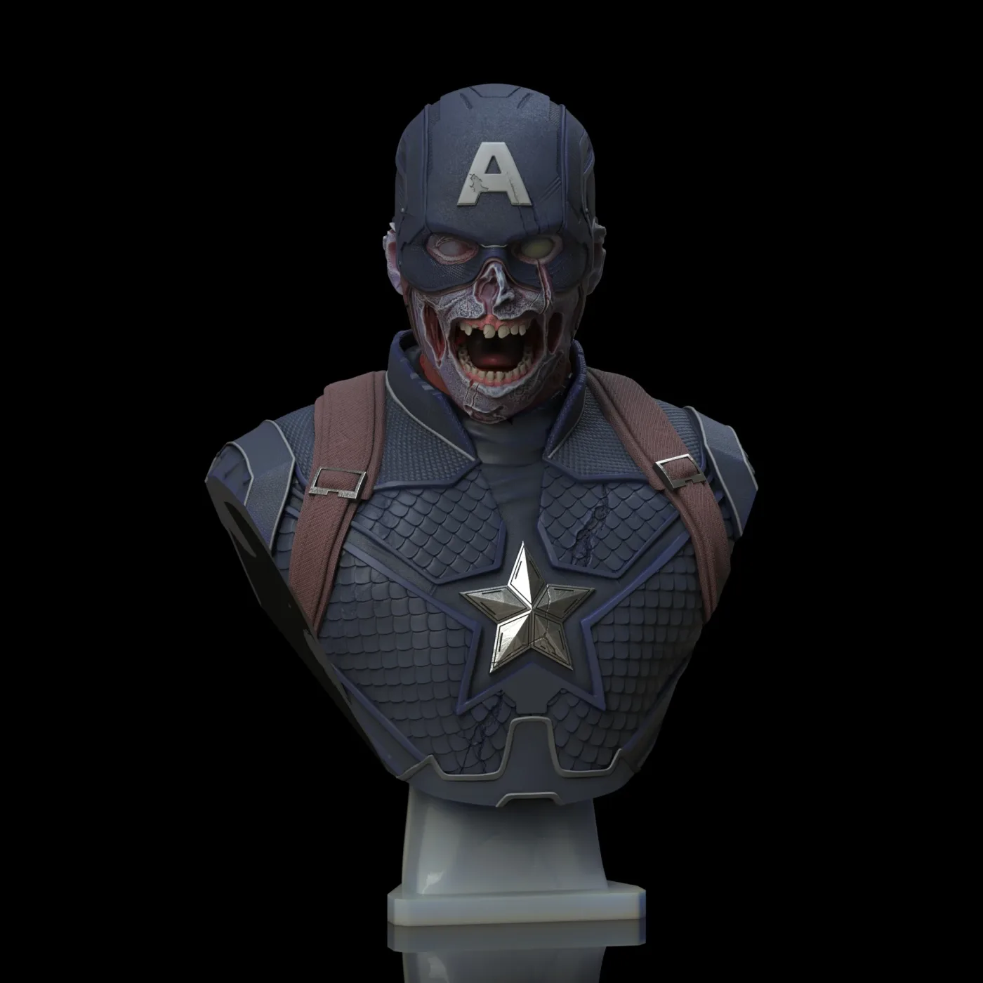 Zombie Captain America, the digital sculpt