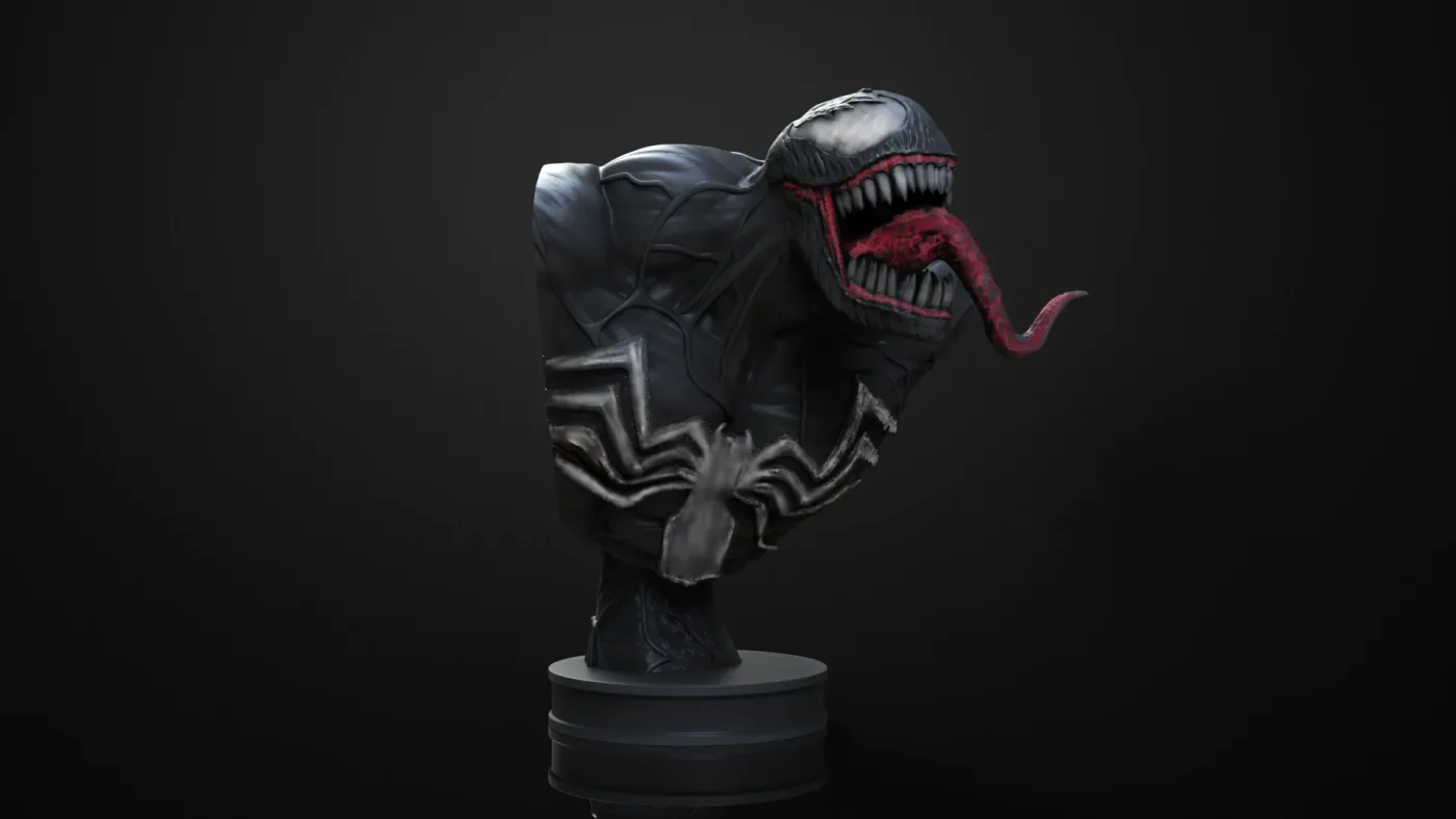 Venom Bust, the digital sculpt