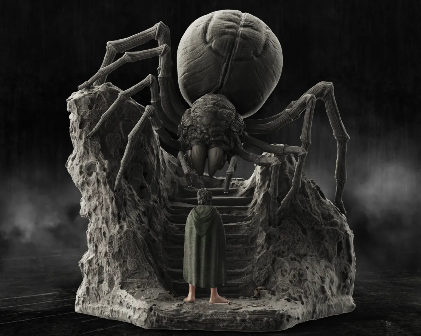 Shelob diorama, the digital sculpt