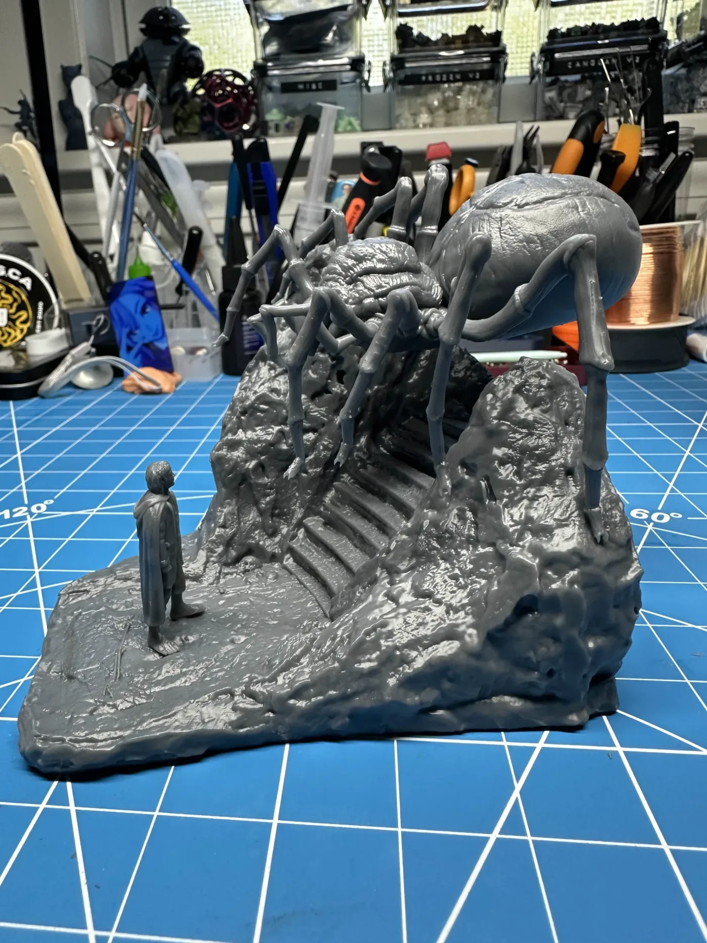Shelob diorama, the finished test print