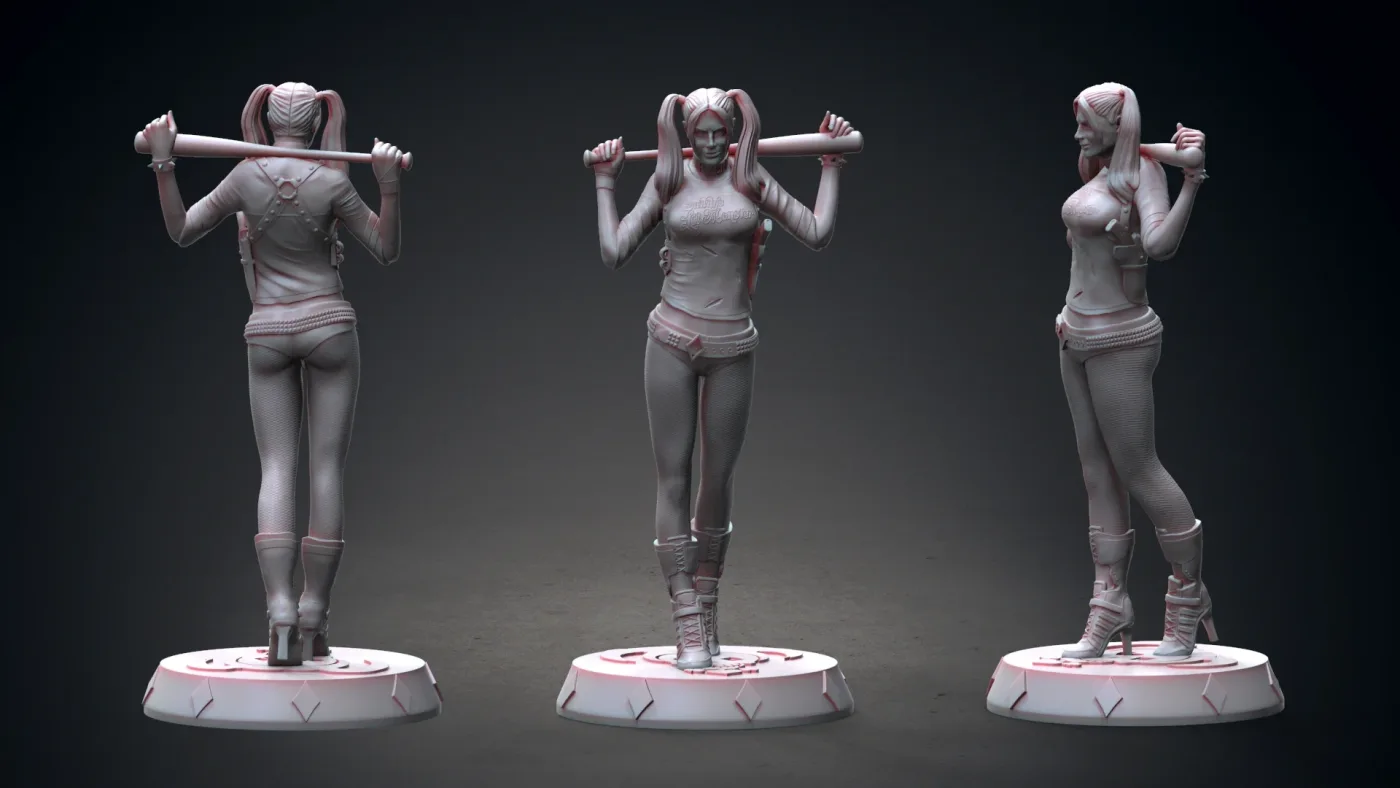 Harley Quinn Figure, the digital sculpt