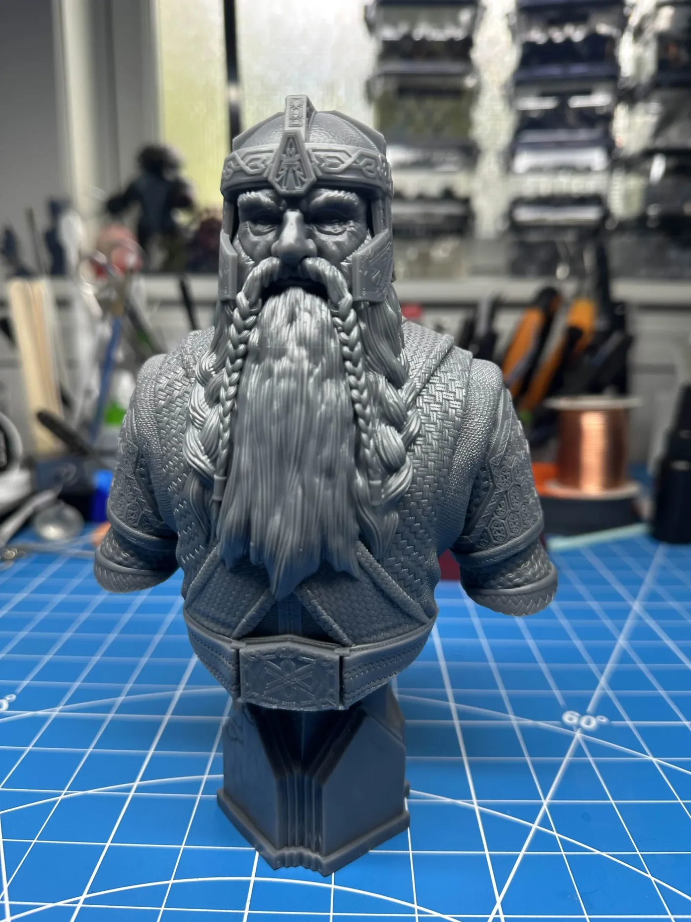 Gimli bust, the finished test print