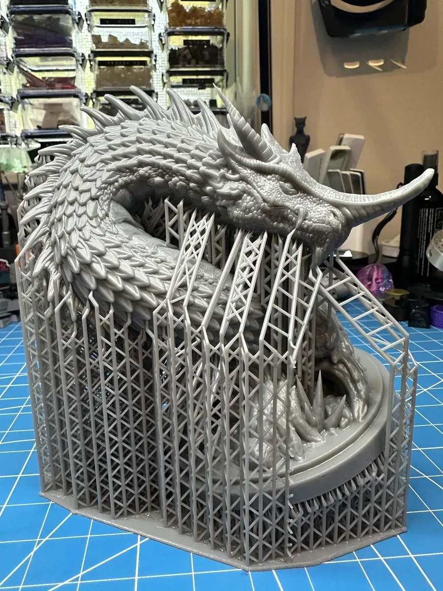 Blue Dragon bust, straight off the plate