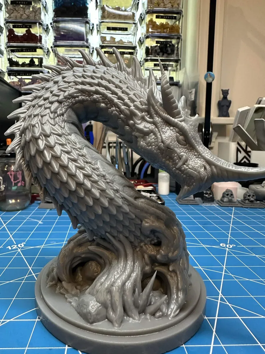 Blue Dragon bust, the finished test print