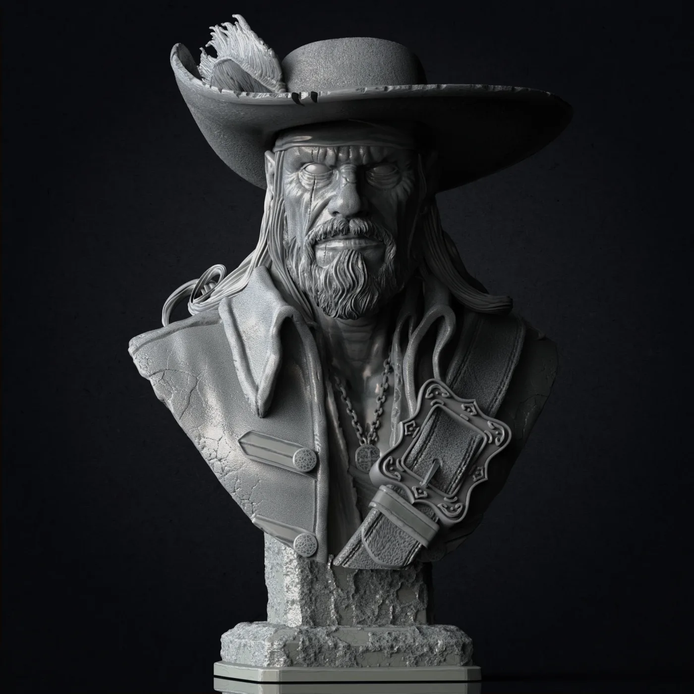 Otis Costa bust, the digital sculpt
