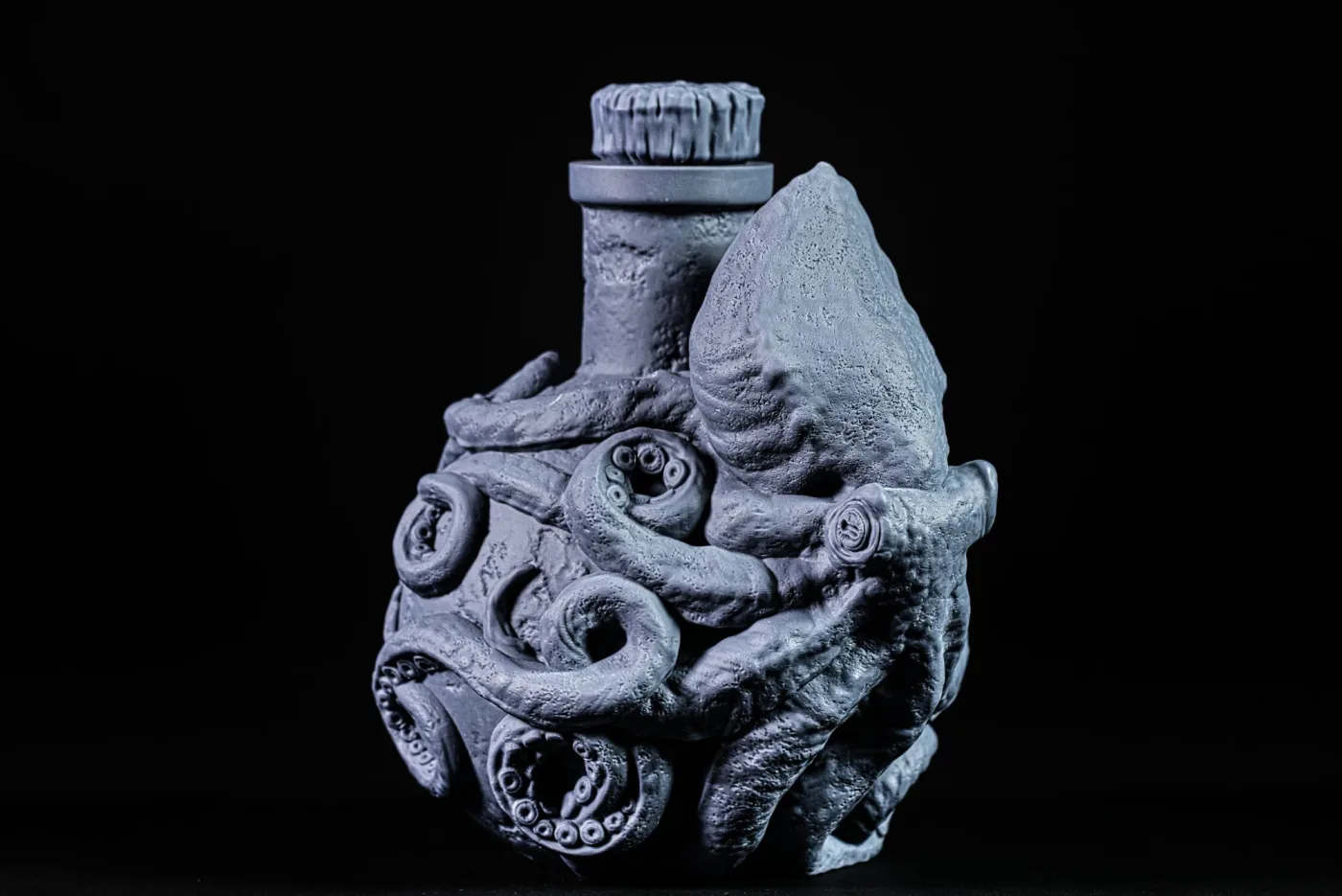Octopus Bottle, printed in resin