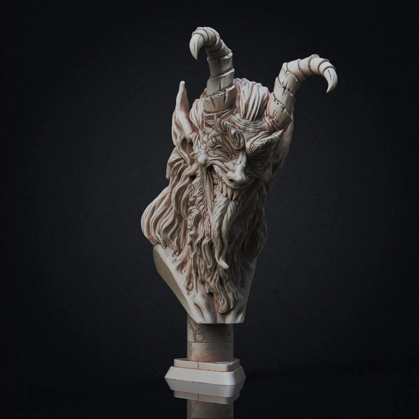 Krampus bust, the digital sculpt