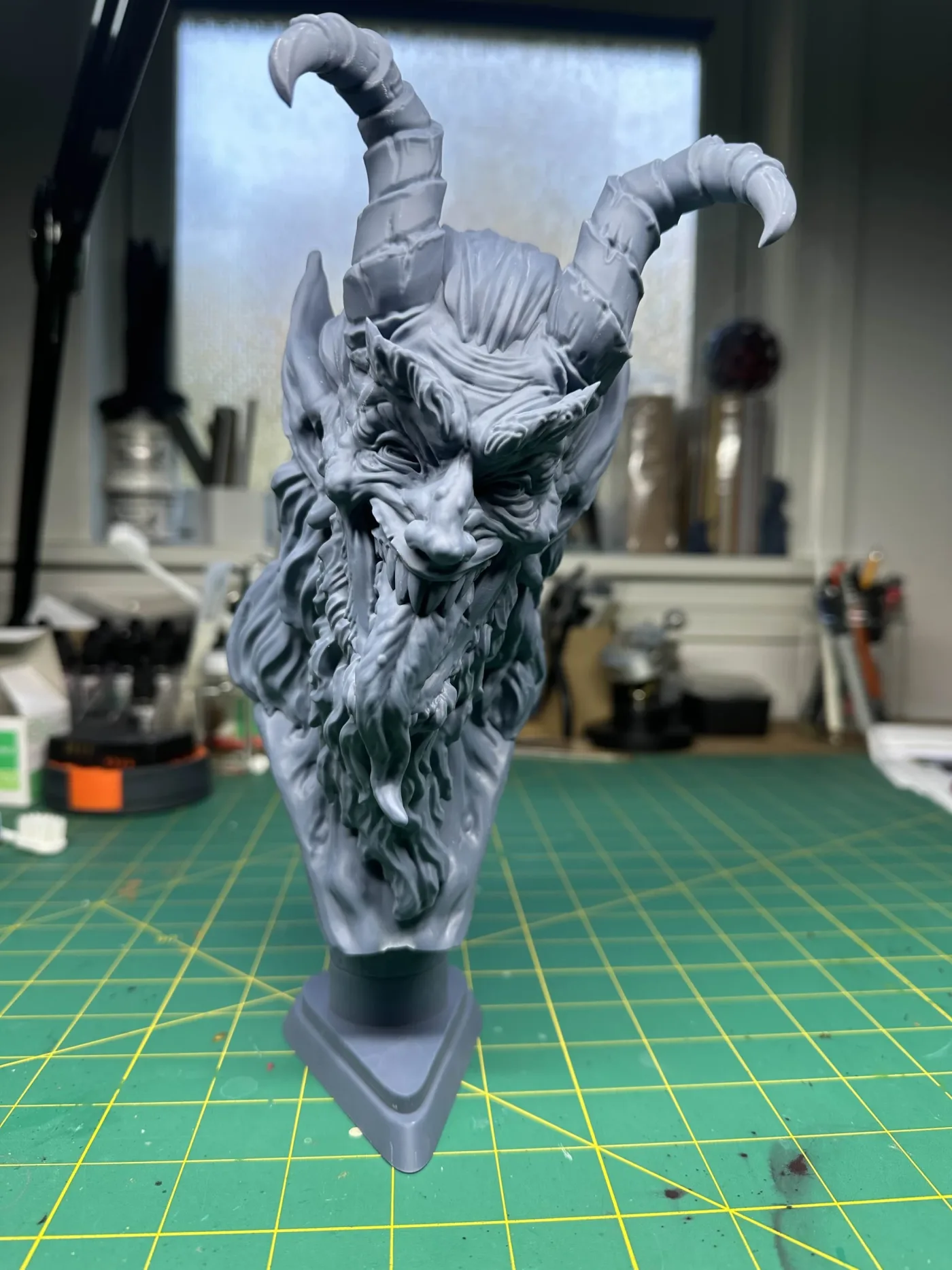 Krampus bust, the finished test print