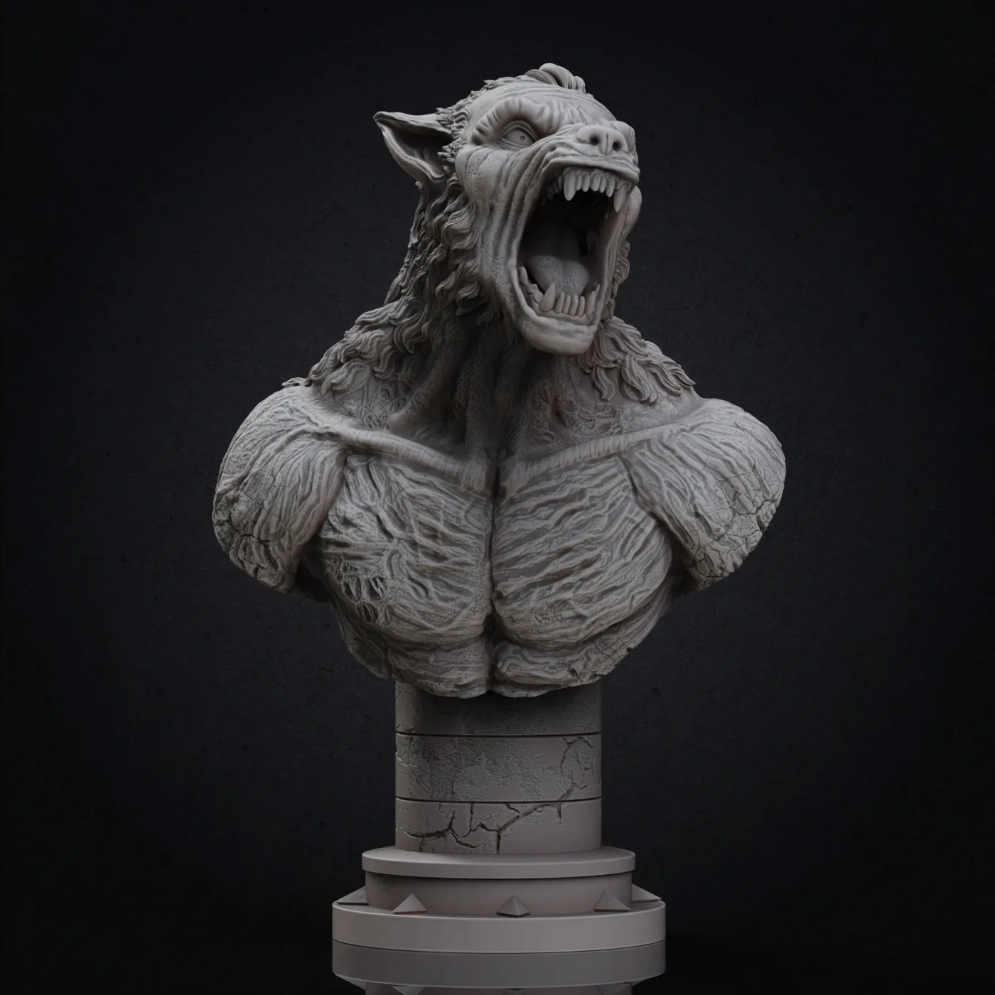 Werewolf bust, the digital sculpt