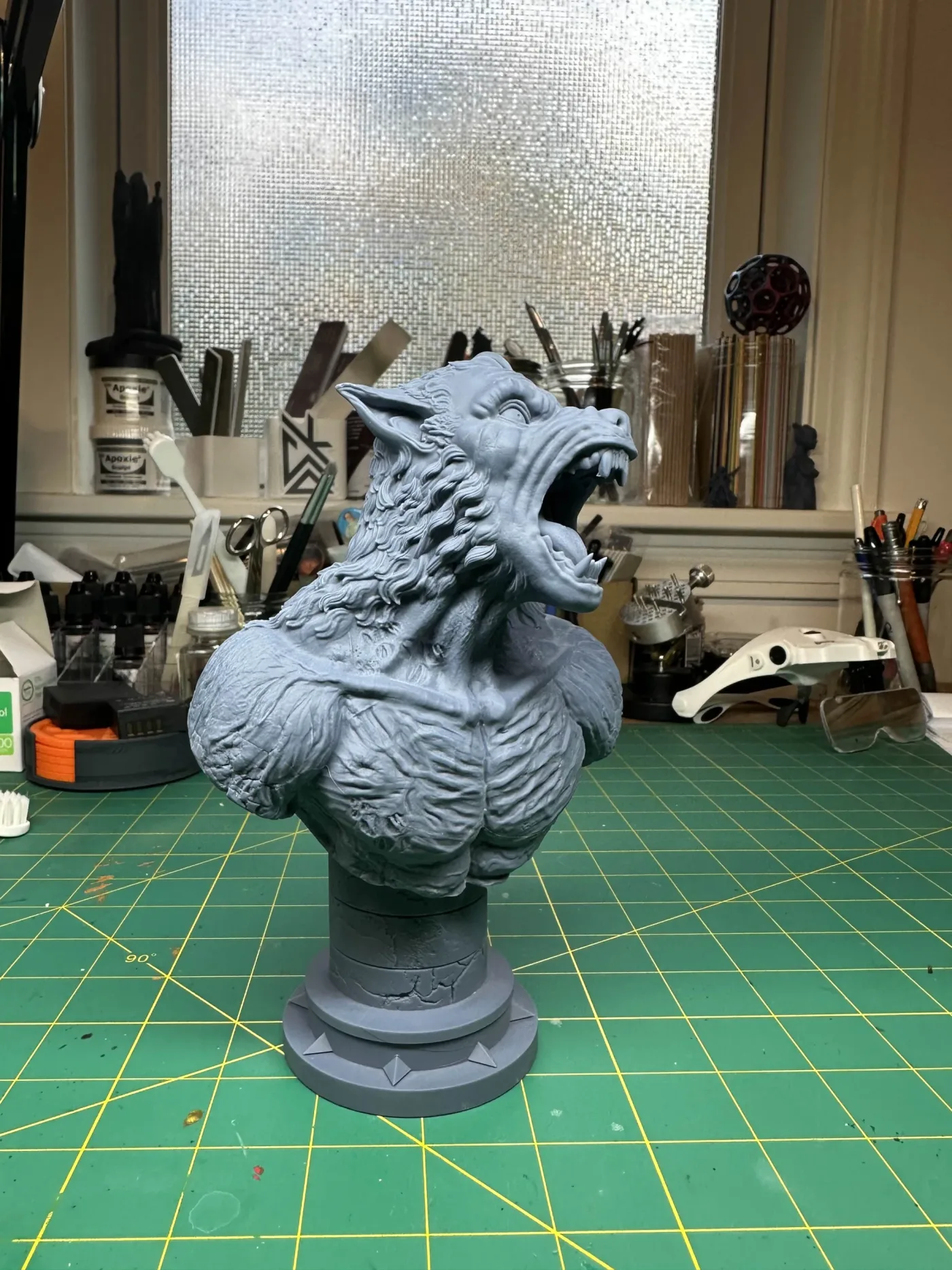 Werewolf bust, the finished test print