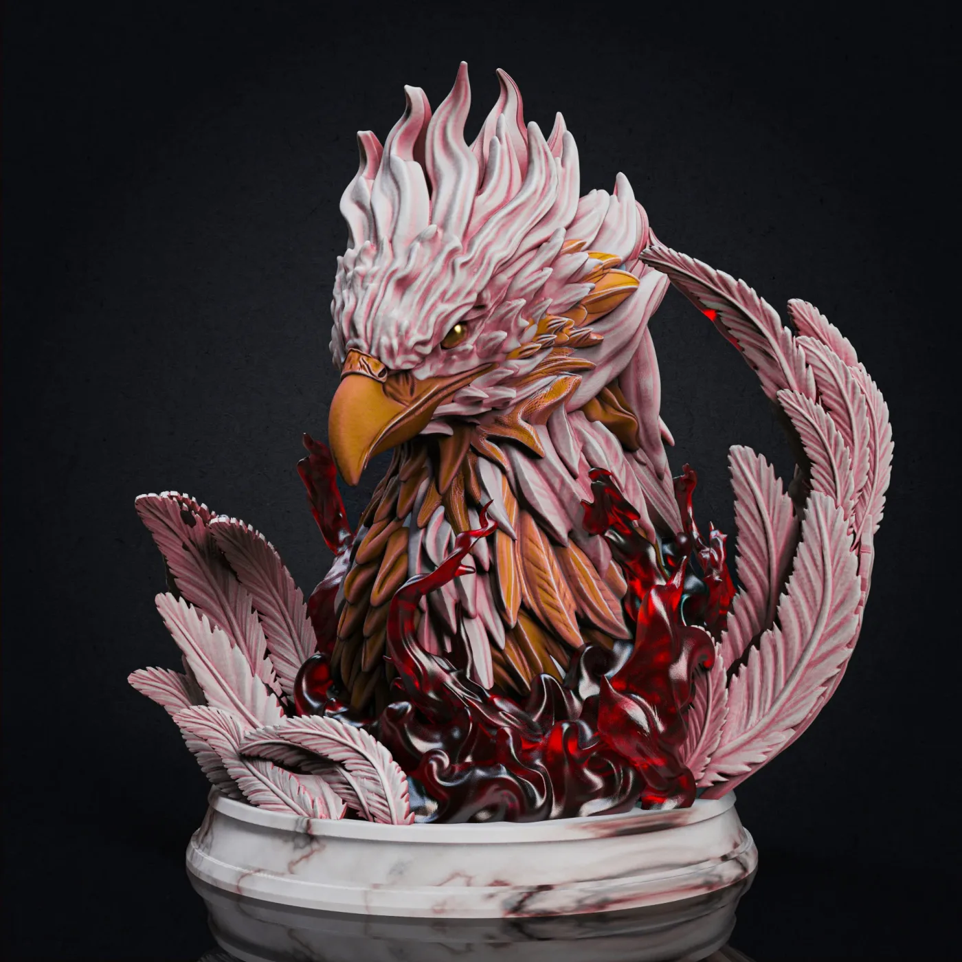 Phoenix bust, the digital sculpt