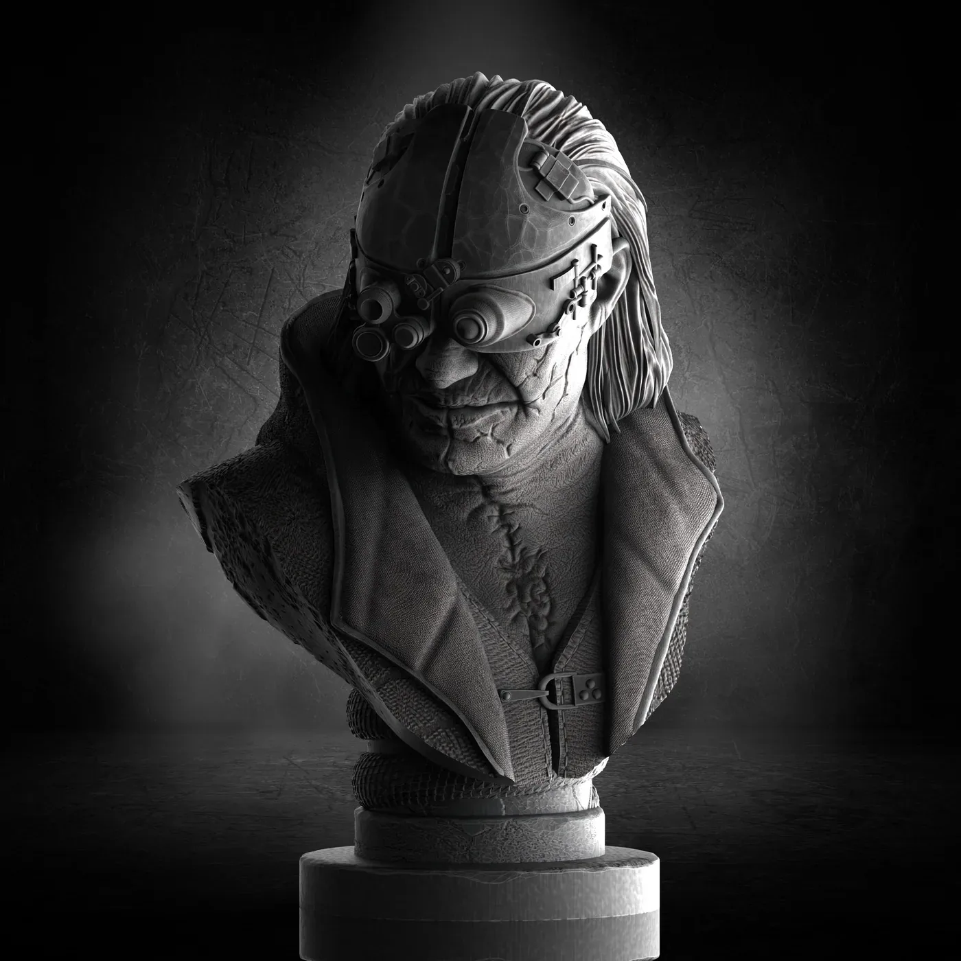 Victor Gideon bust, the digital sculpt