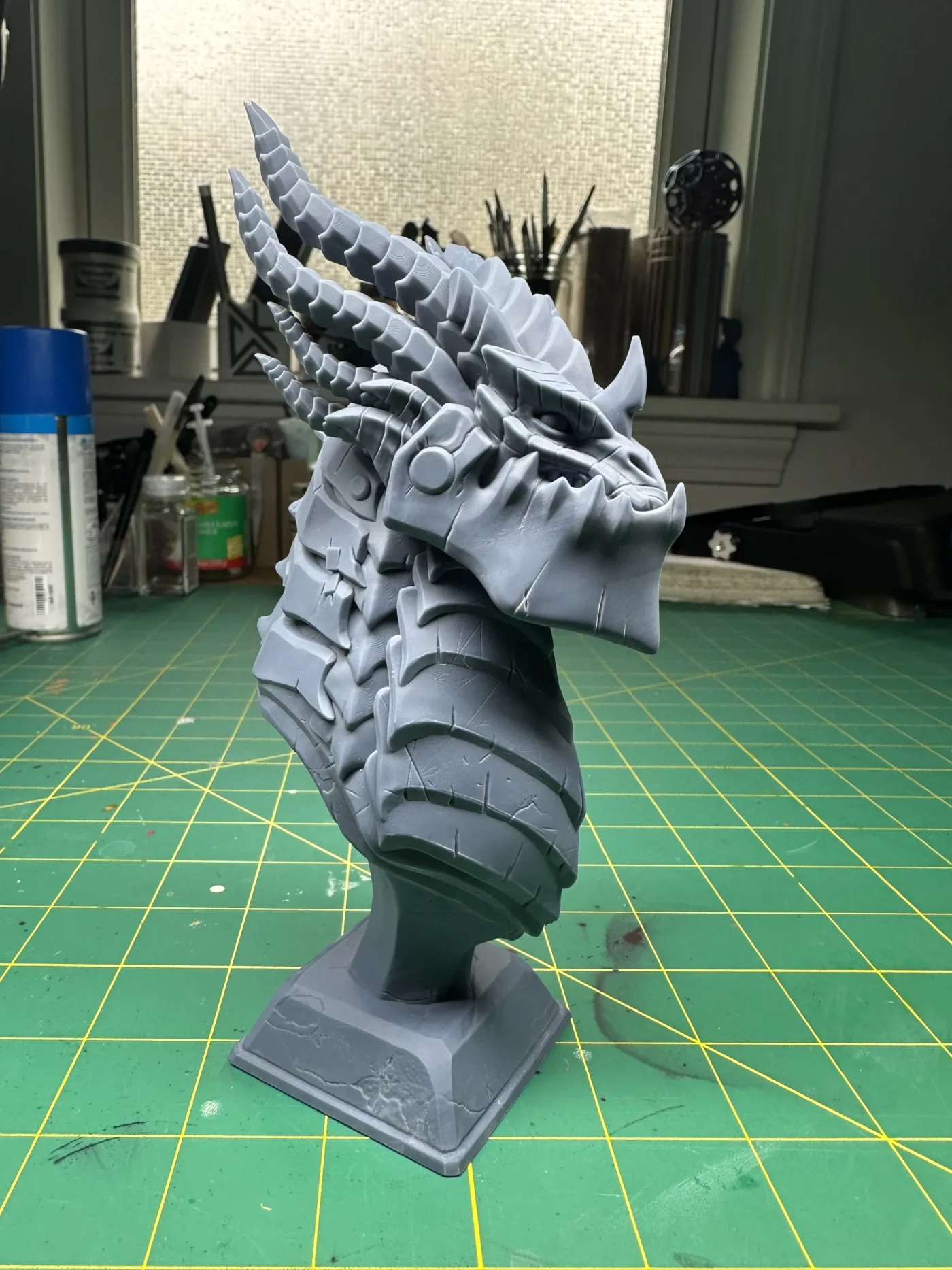 Deathwing bust, the finished test print