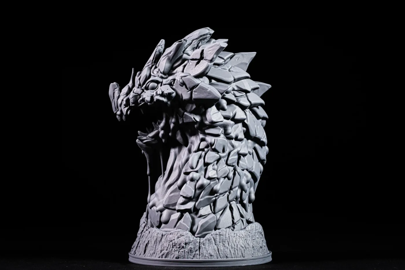 Magma Dragon bust, printed in resin