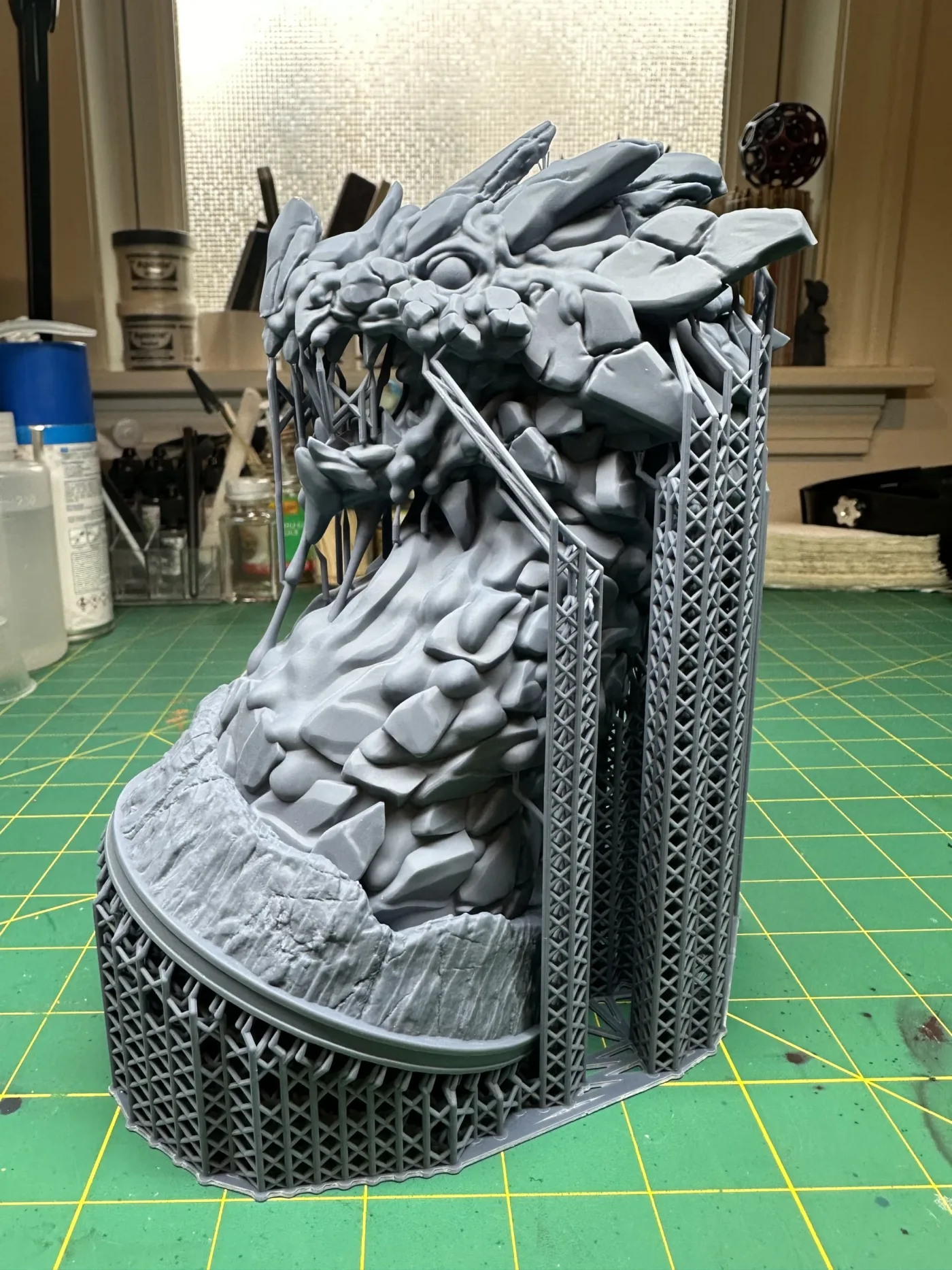 Magma Dragon bust, straight off the plate