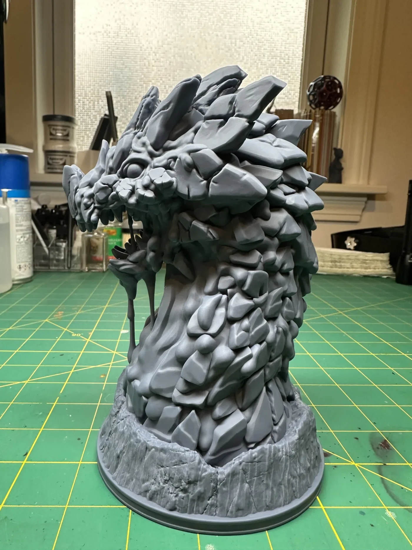 Magma Dragon bust, the finished test print