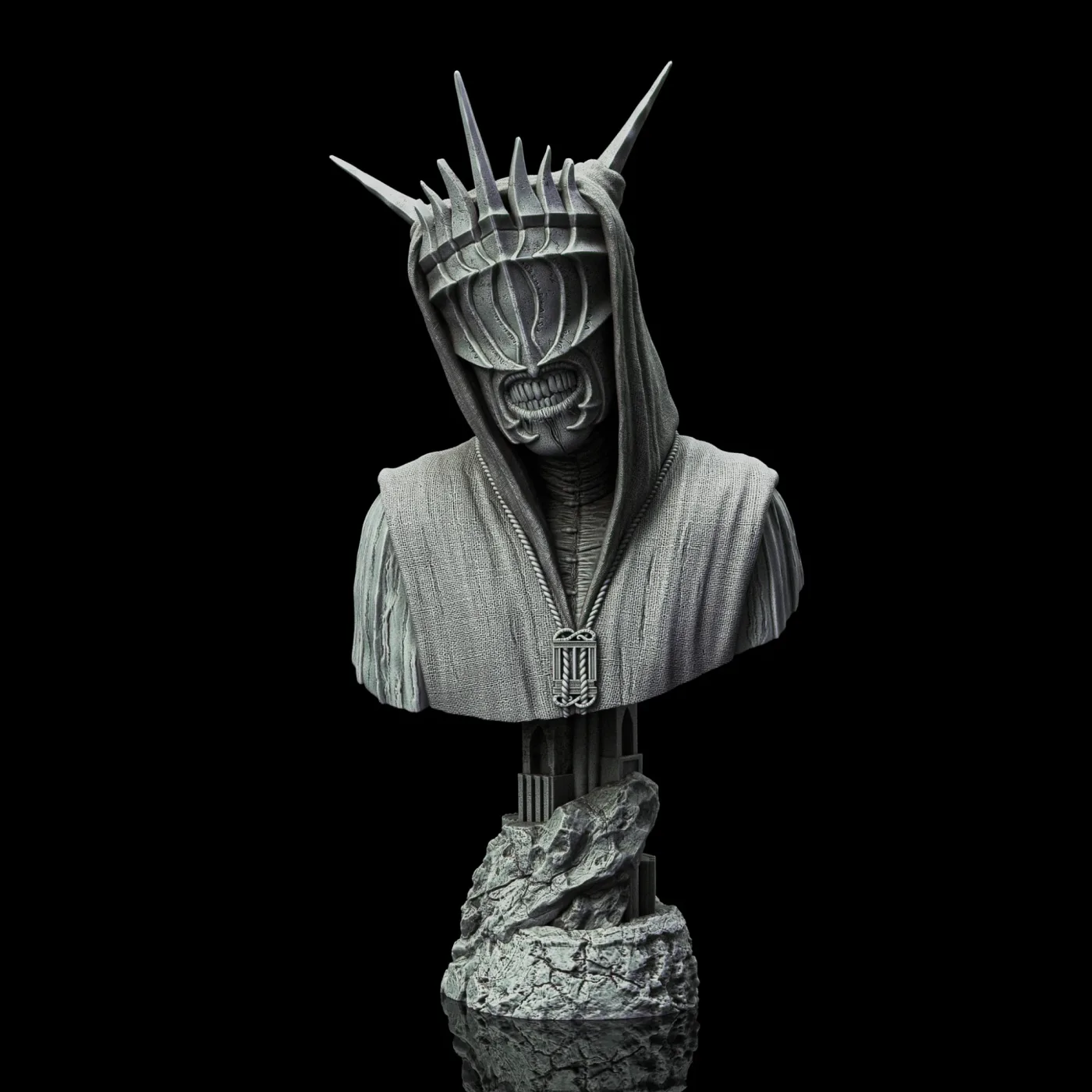 Mouth of Sauron bust, the digital sculpt