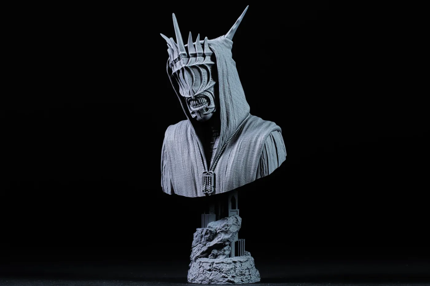 Mouth of Sauron bust, printed in resin