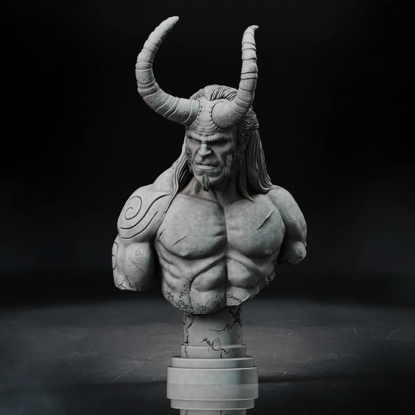 Hellboy bust, the digital sculpt