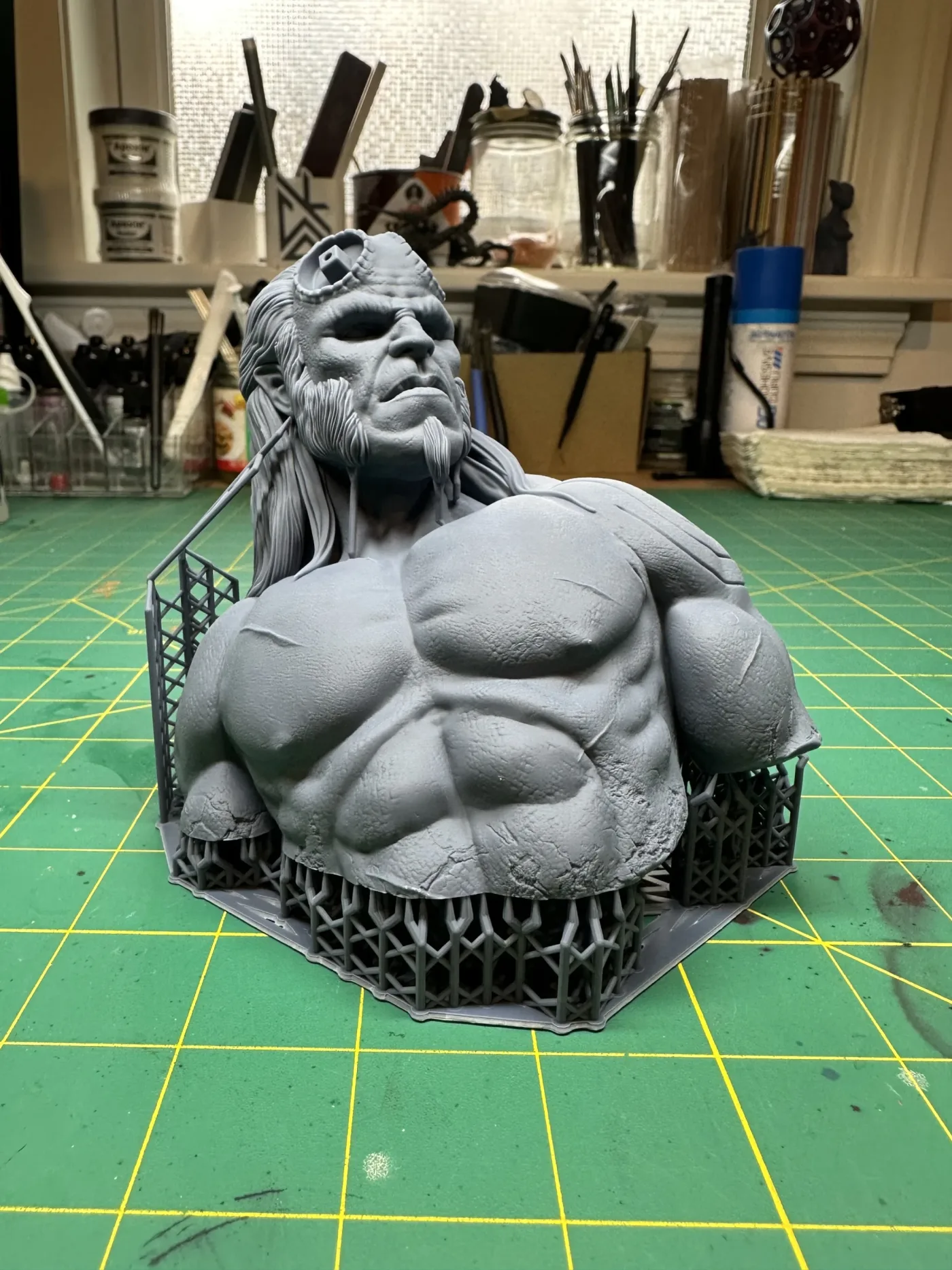 Hellboy bust, straight off the plate
